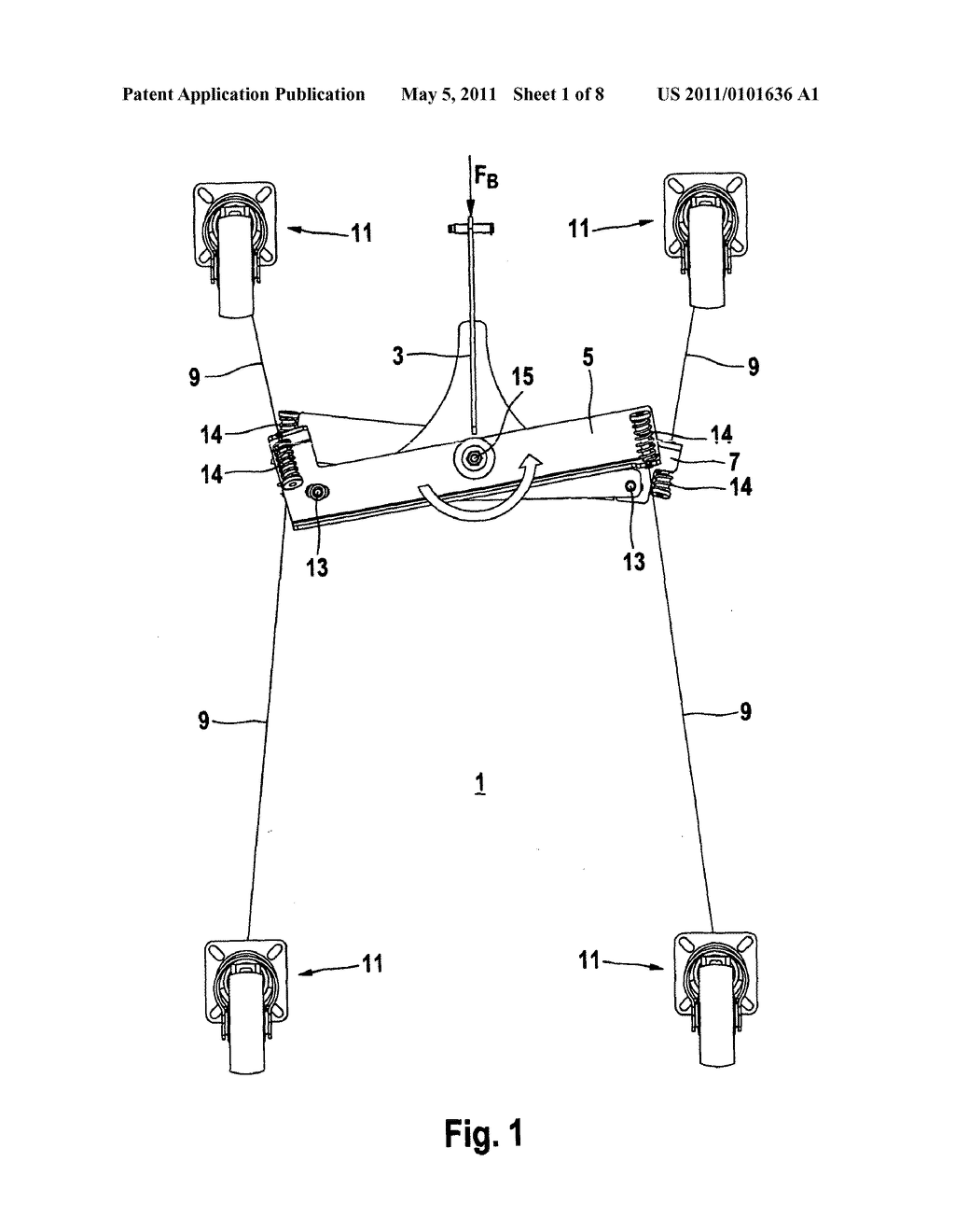 DEVICE FOR ACTUATING BRAKE MEANS OF MOBILE APPLIANCES - diagram, schematic, and image 02
