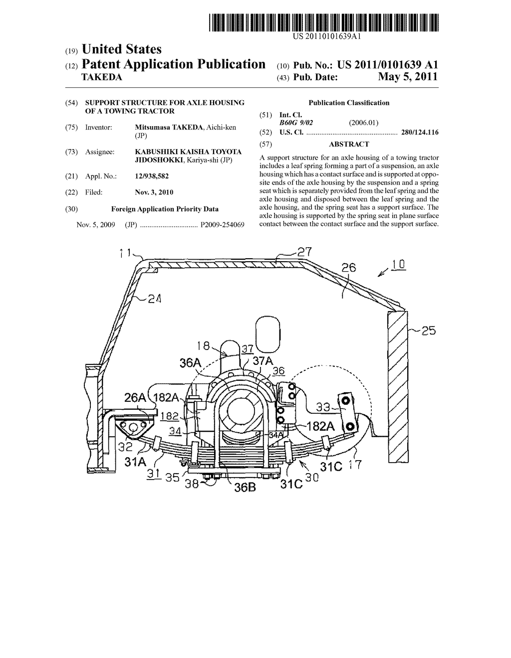 SUPPORT STRUCTURE FOR AXLE HOUSING OF A TOWING TRACTOR - diagram, schematic, and image 01