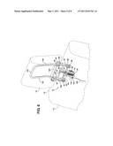 COMBINATION PIVOTAL AND DISPLACEABLE HEADREST ASSEMBLY INCORPORATED INTO A VEHICLE SEAT diagram and image