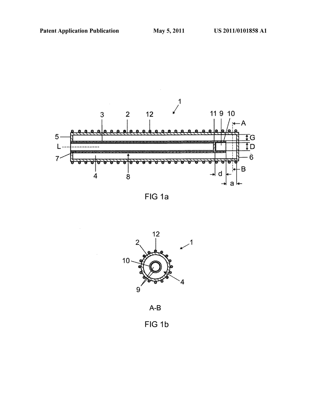 DIELECTRIC BARRIER DISCHARGE LAMP CONFIGURED AS A COAXIAL DOUBLE TUBE HAVING A GETTER - diagram, schematic, and image 02