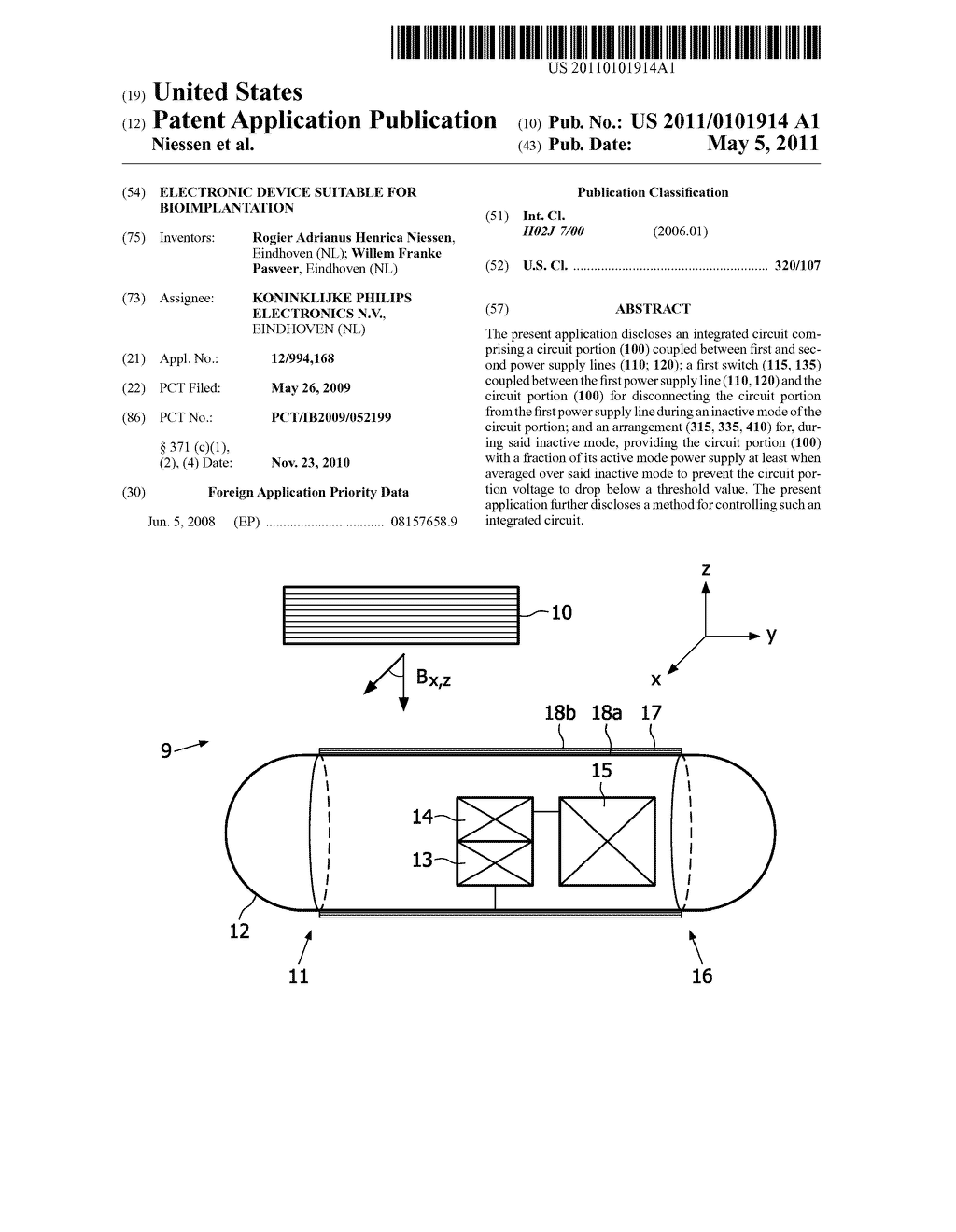 ELECTRONIC DEVICE SUITABLE FOR BIOIMPLANTATION - diagram, schematic, and image 01