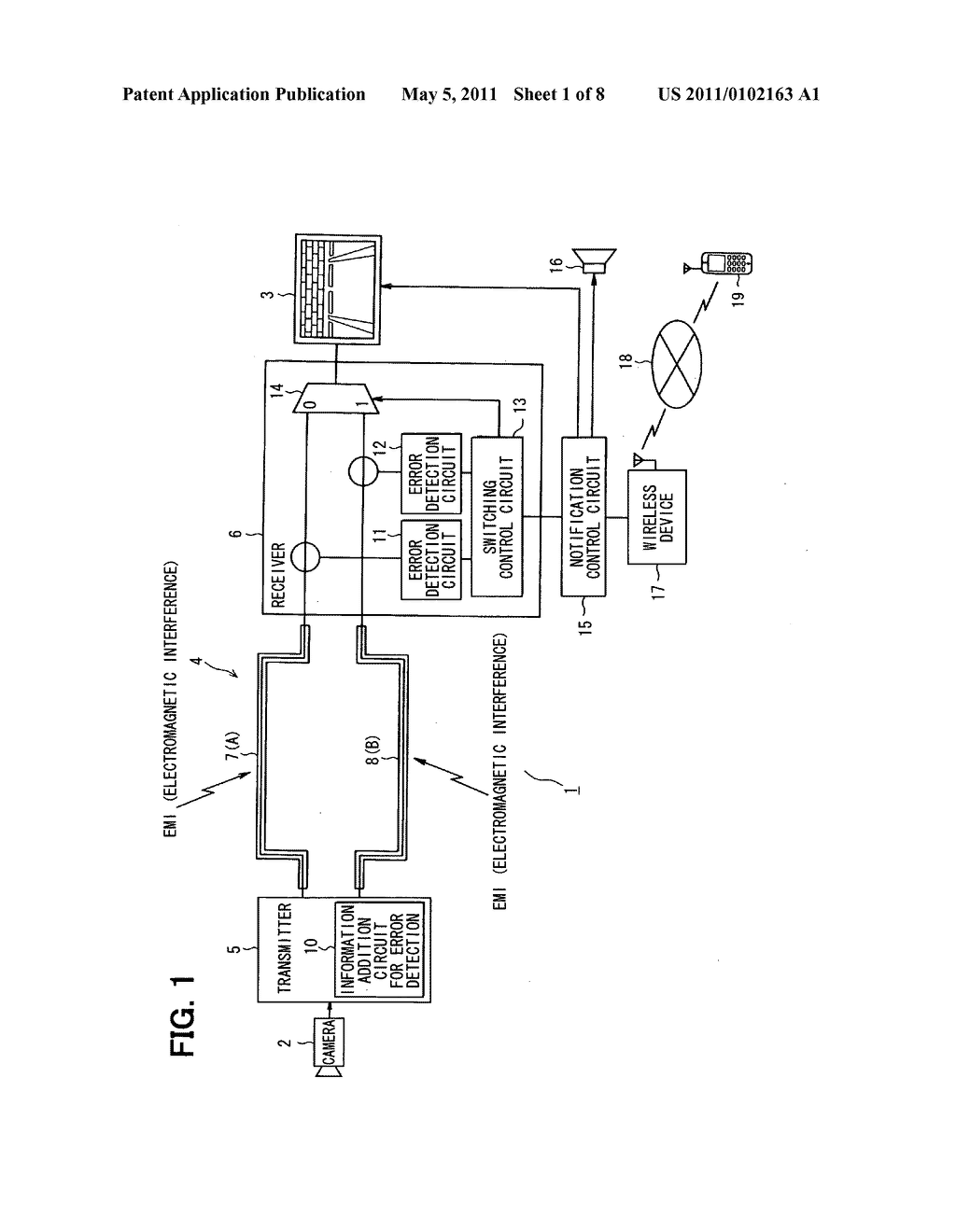 Movable object periphery monitoring system and method for controlling data transmission in the same - diagram, schematic, and image 02