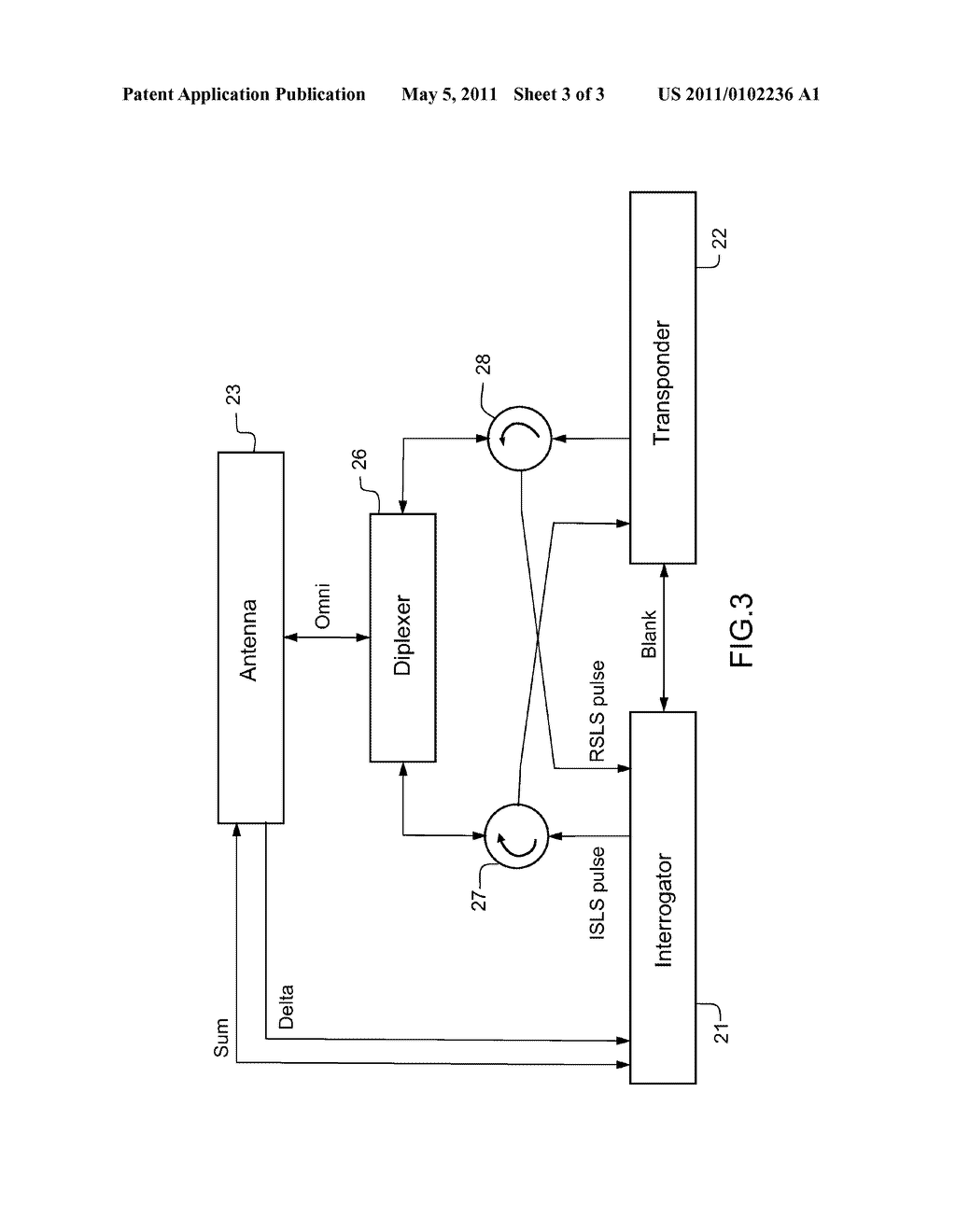 APPARATUS FOR SHARING AN OMNIDIRECTIONAL ANTENNA BETWEEN AN IFF TRANSPONDER AND AN IFF INTERROGATOR - diagram, schematic, and image 04