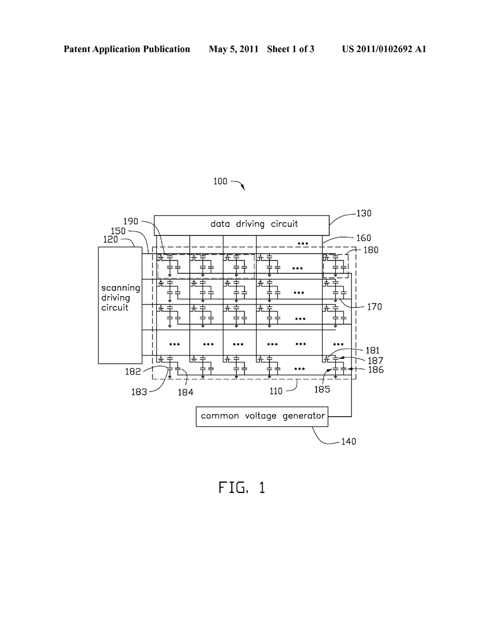 DISPLAY DEVICE INCLUDING COMPENSATION CAPACITORS WITH DIFFERENT CAPACITANCE VALUES - diagram, schematic, and image 02