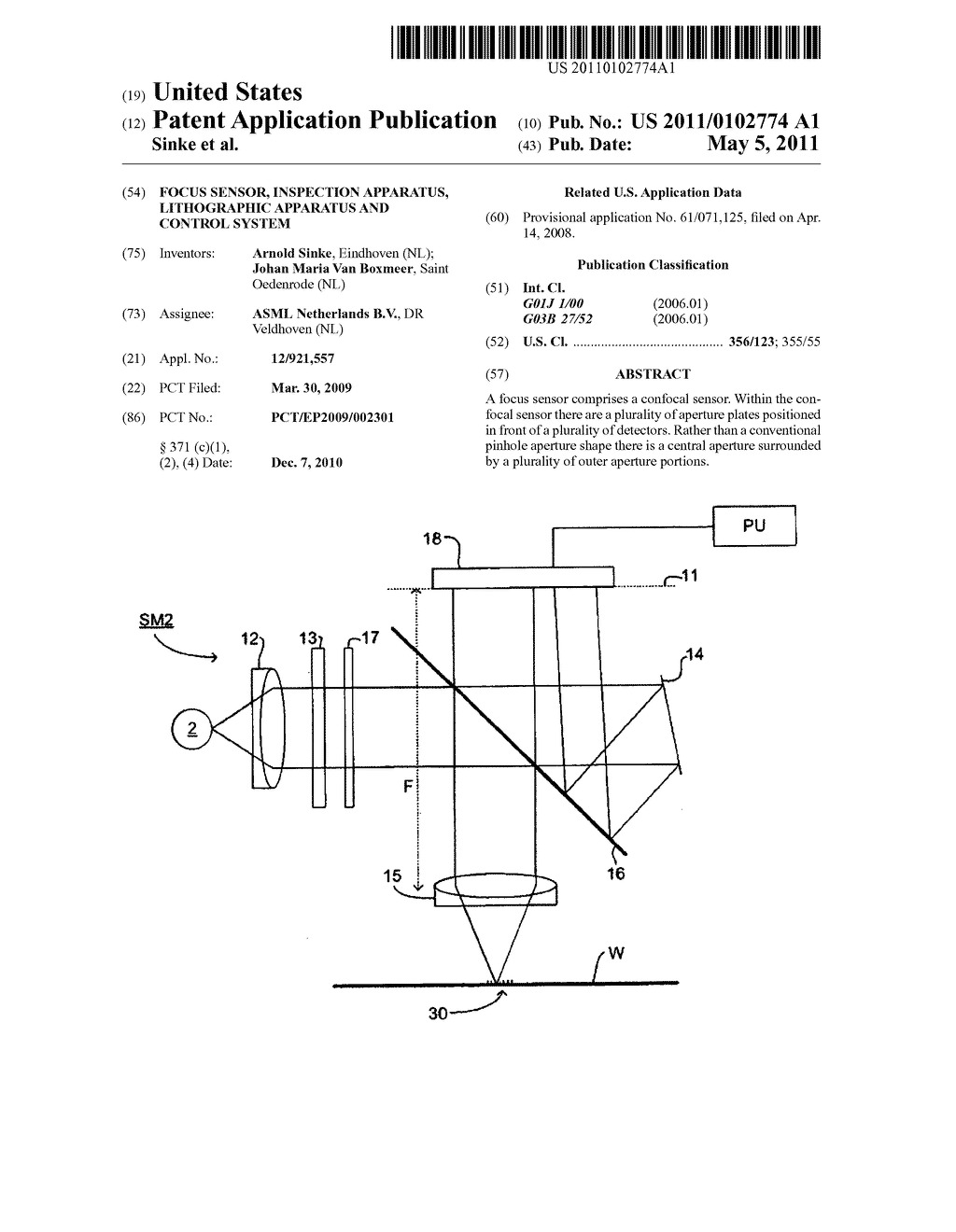 Focus Sensor, Inspection Apparatus, Lithographic Apparatus and Control System - diagram, schematic, and image 01