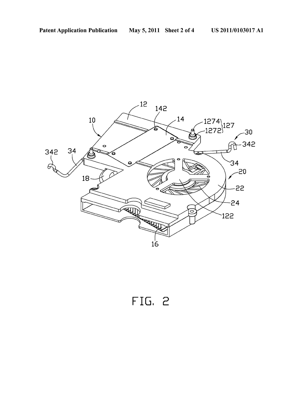 HEAT DISSIPATION DEVICE FOR ELECTRONIC DEVICE ASSEMBLY - diagram, schematic, and image 03