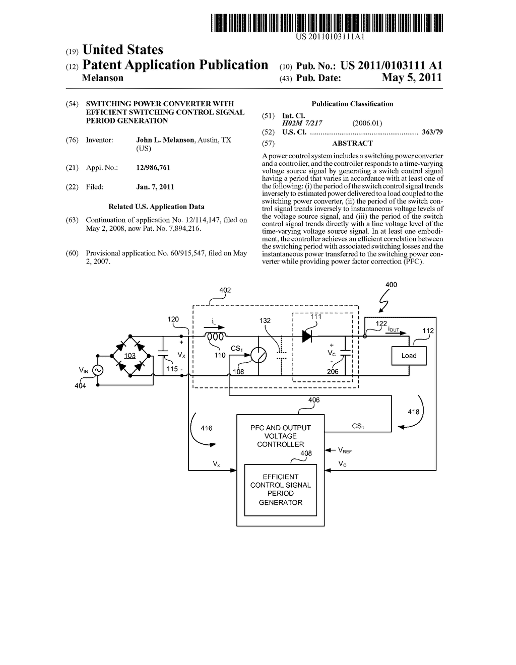 Switching Power Converter With Efficient Switching Control Signal Period Generation - diagram, schematic, and image 01