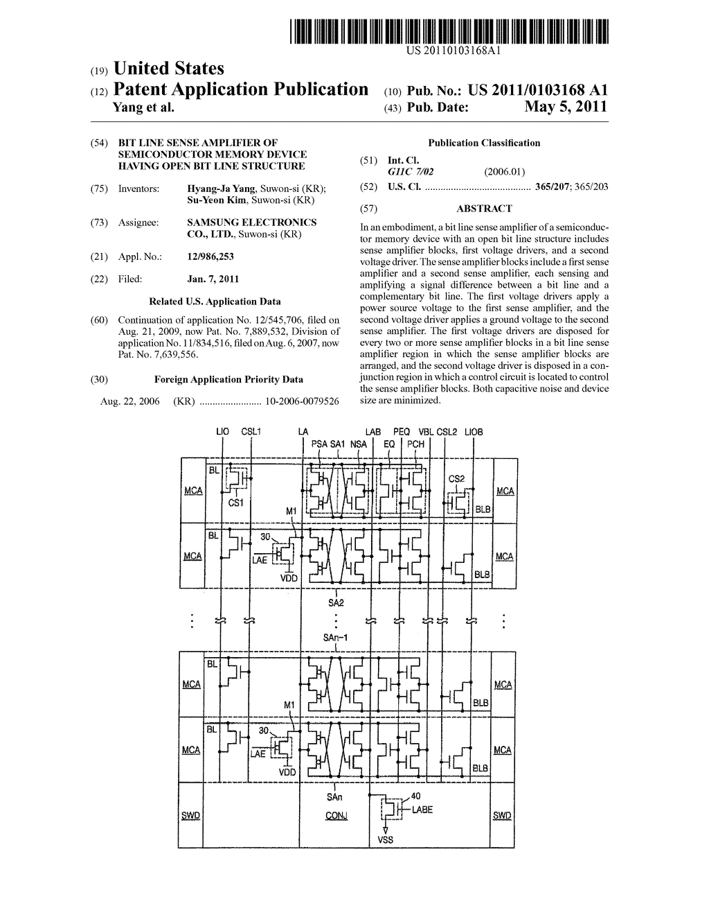 BIT LINE SENSE AMPLIFIER OF SEMICONDUCTOR MEMORY DEVICE HAVING OPEN BIT LINE STRUCTURE - diagram, schematic, and image 01