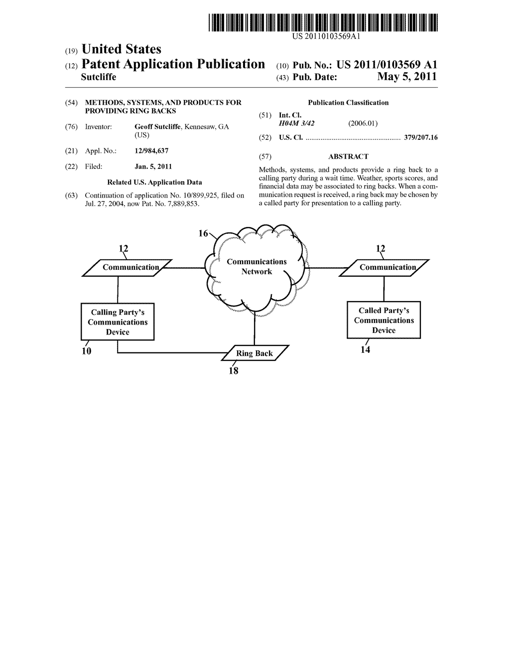 Methods, Systems, and Products for Providing Ring Backs - diagram, schematic, and image 01