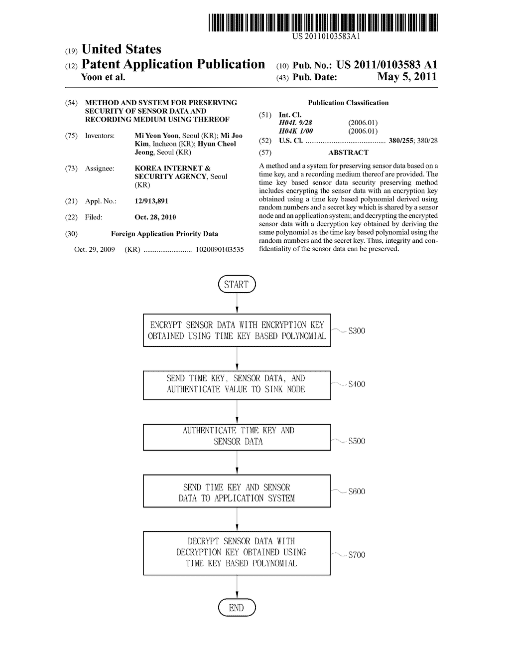 METHOD AND SYSTEM FOR PRESERVING SECURITY OF SENSOR DATA AND RECORDING MEDIUM USING THEREOF - diagram, schematic, and image 01