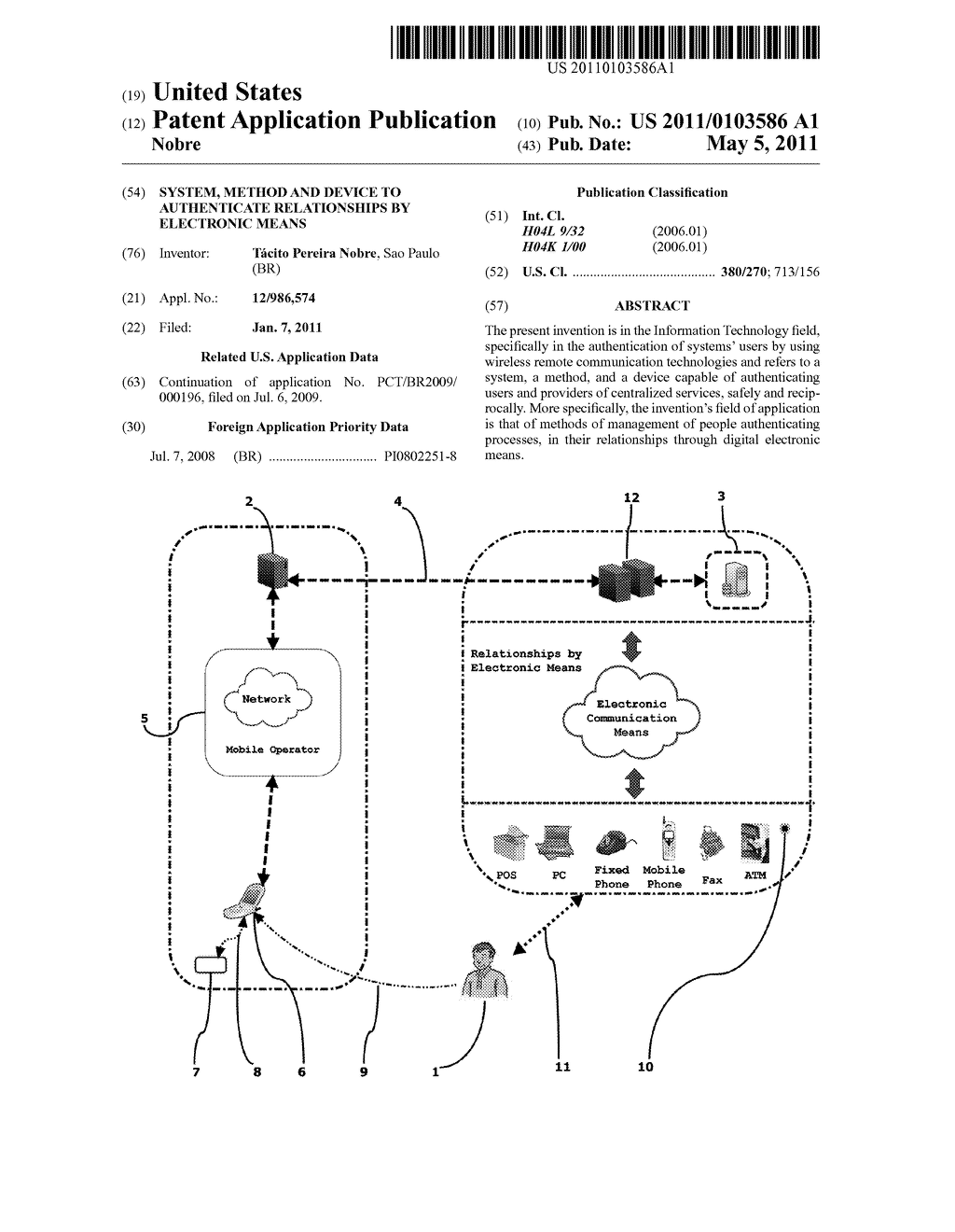 System, Method and Device To Authenticate Relationships By Electronic Means - diagram, schematic, and image 01