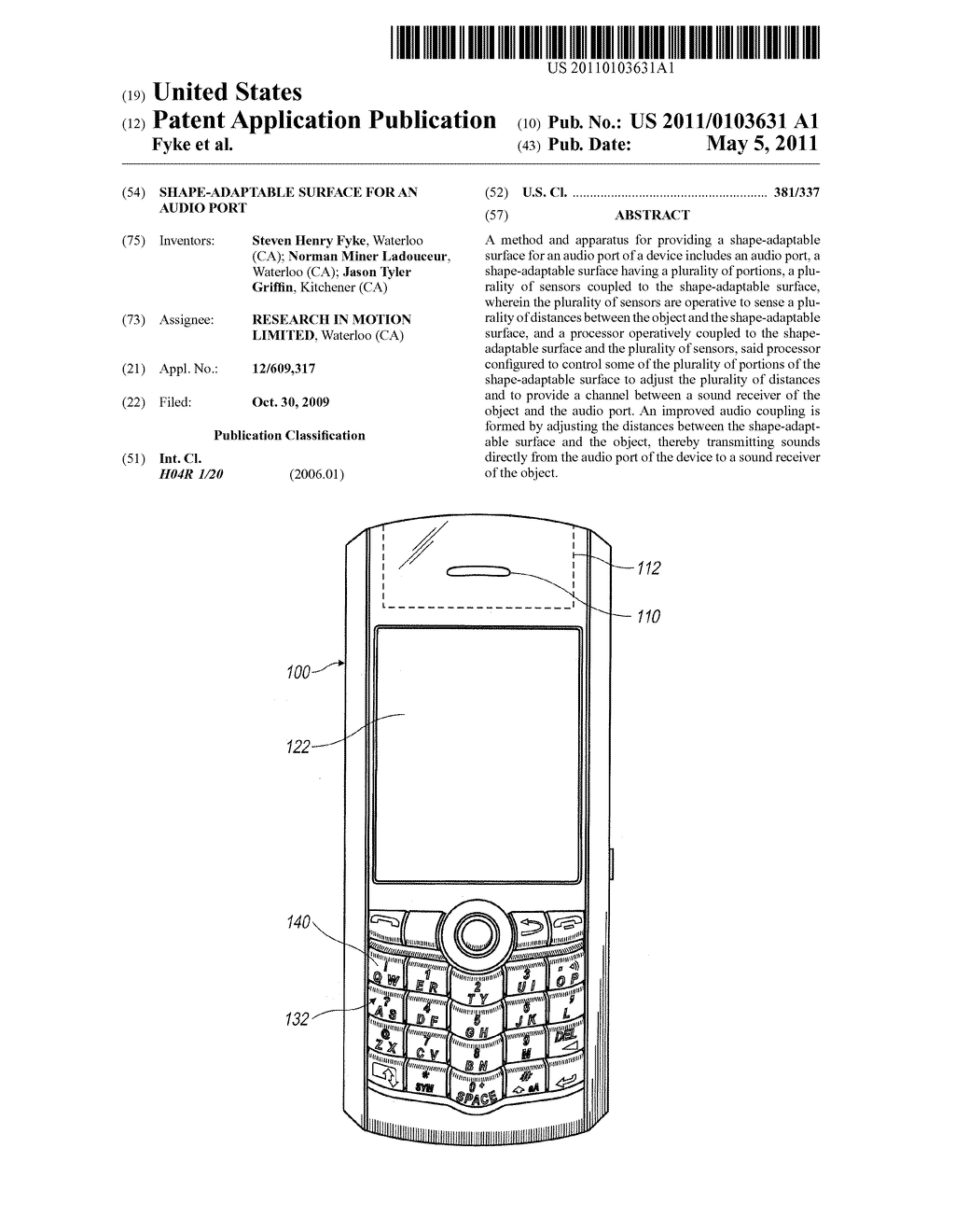  SHAPE-ADAPTABLE SURFACE FOR AN AUDIO PORT - diagram, schematic, and image 01