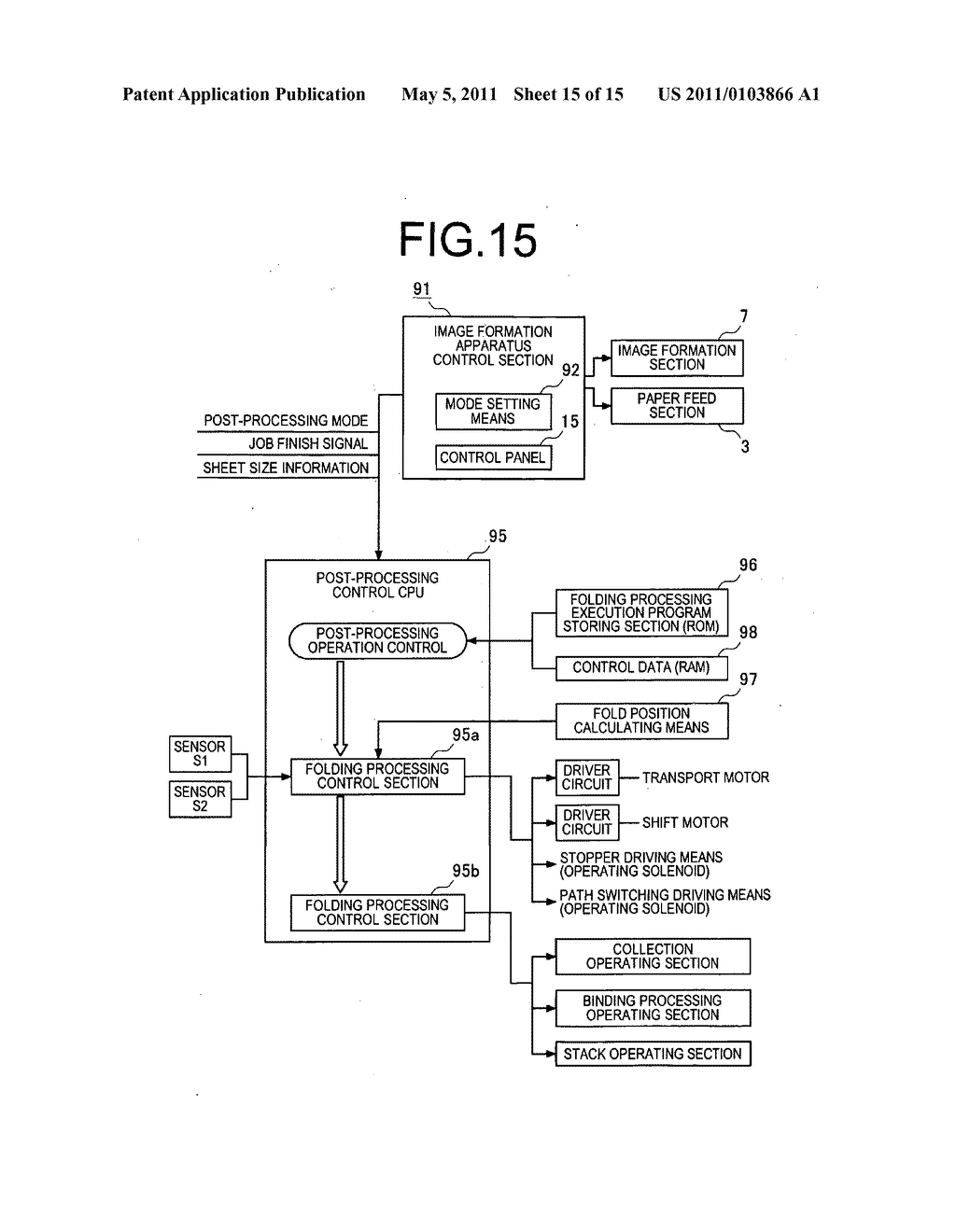 Sheet folding apparatus and image formation system provided with the apparatus - diagram, schematic, and image 16