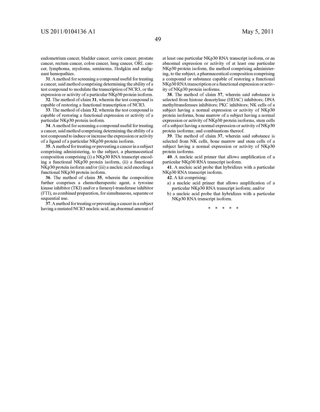 Natural Killer p30 (NKp30) Dysfunction and the Biological Applications Thereof - diagram, schematic, and image 74