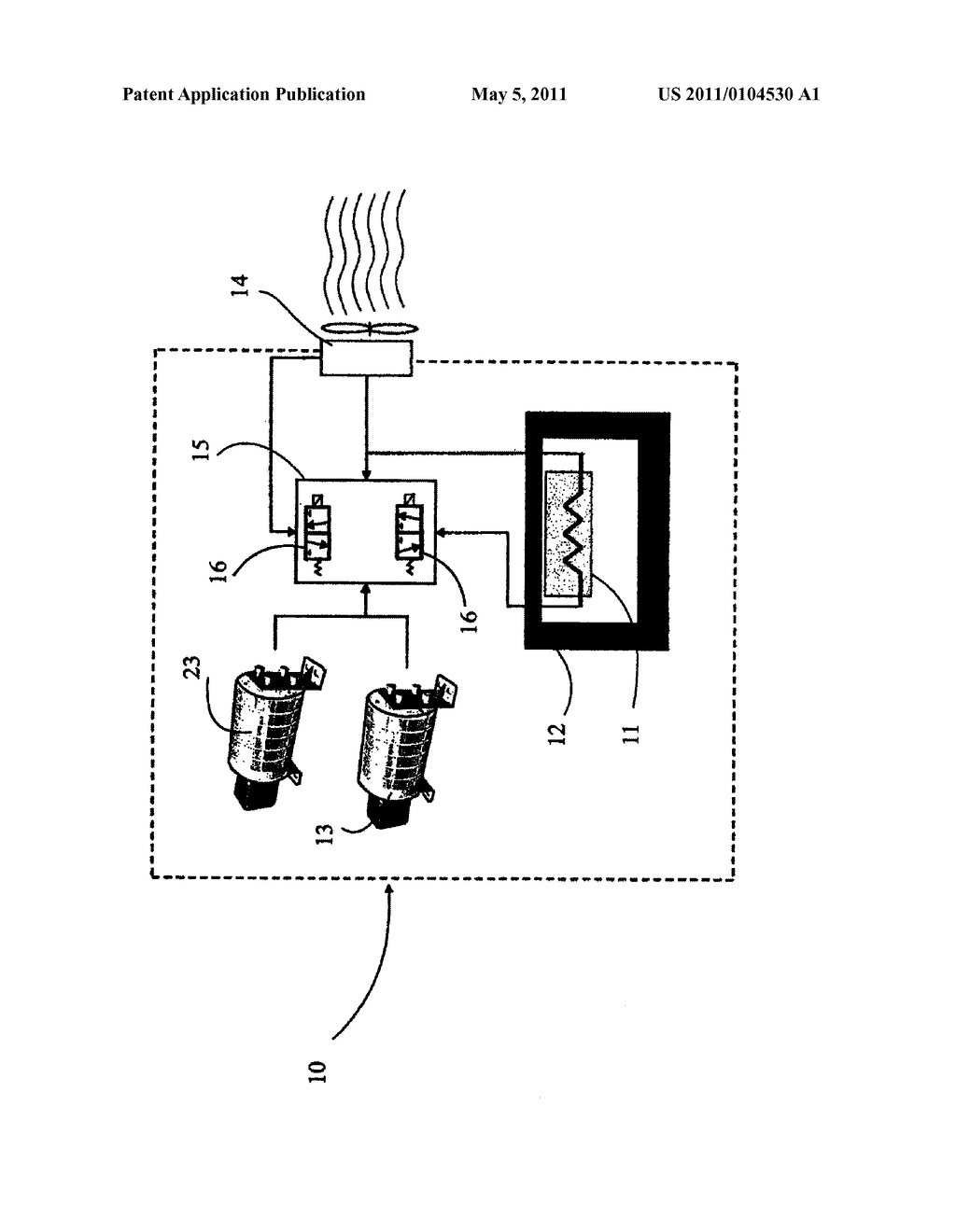 METHOD AND DEVICE PROVIDING THE TEMPERATURE REGULATION OF A RECHARGEABLE ELECTRICAL ENERGY STORAGE BATTERY - diagram, schematic, and image 02