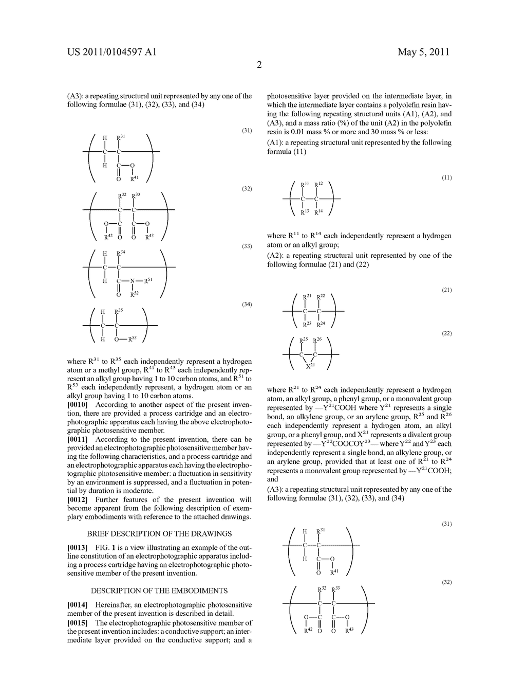 ELECTROPHOTOGRAPHIC PHOTOSENSITIVE MEMBER, PROCESS CARTRIDGE, AND ELECTROPHOTOGRAPHIC APPARATUS - diagram, schematic, and image 04