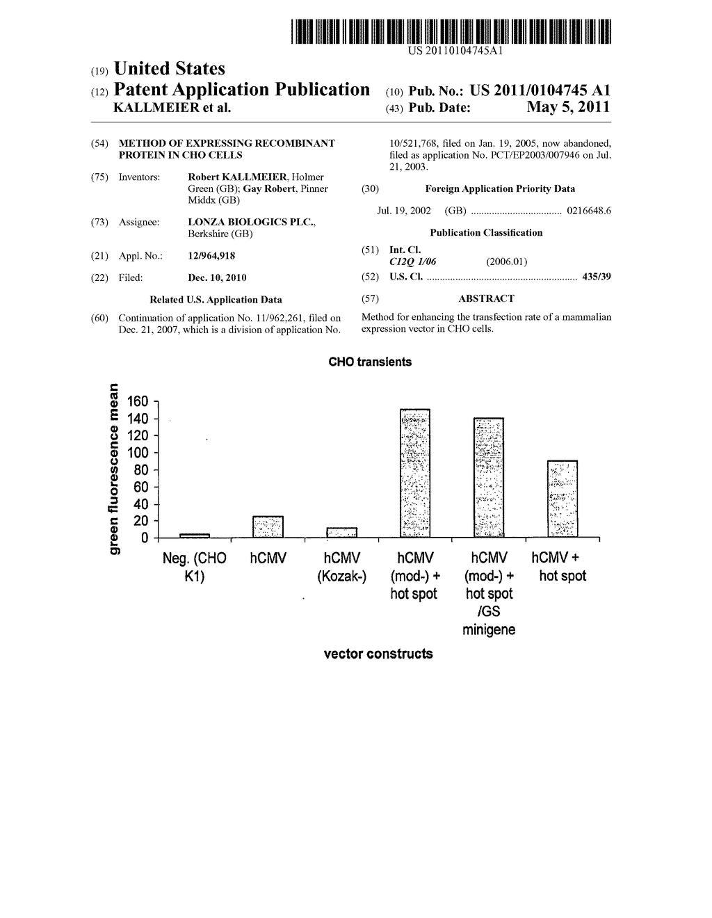 METHOD OF EXPRESSING RECOMBINANT PROTEIN IN CHO CELLS - diagram, schematic, and image 01