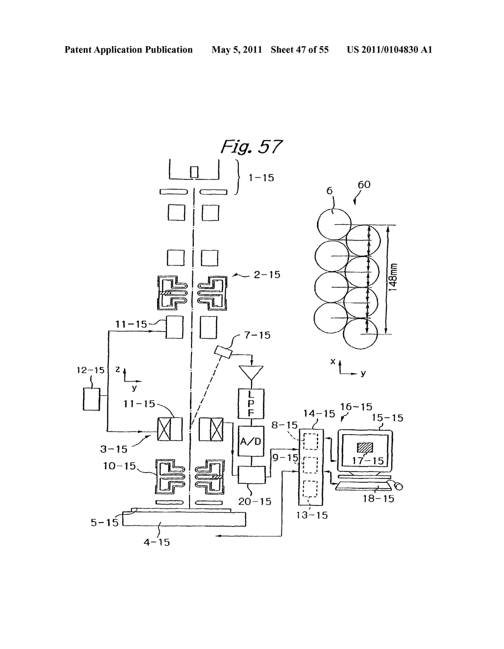APPARATUS FOR INSPECTION WITH ELECTRON BEAM, METHOD FOR OPERATING SAME, AND METHOD FOR MANUFACTURING SEMICONDUCTOR DEVICE USING FORMER - diagram, schematic, and image 48