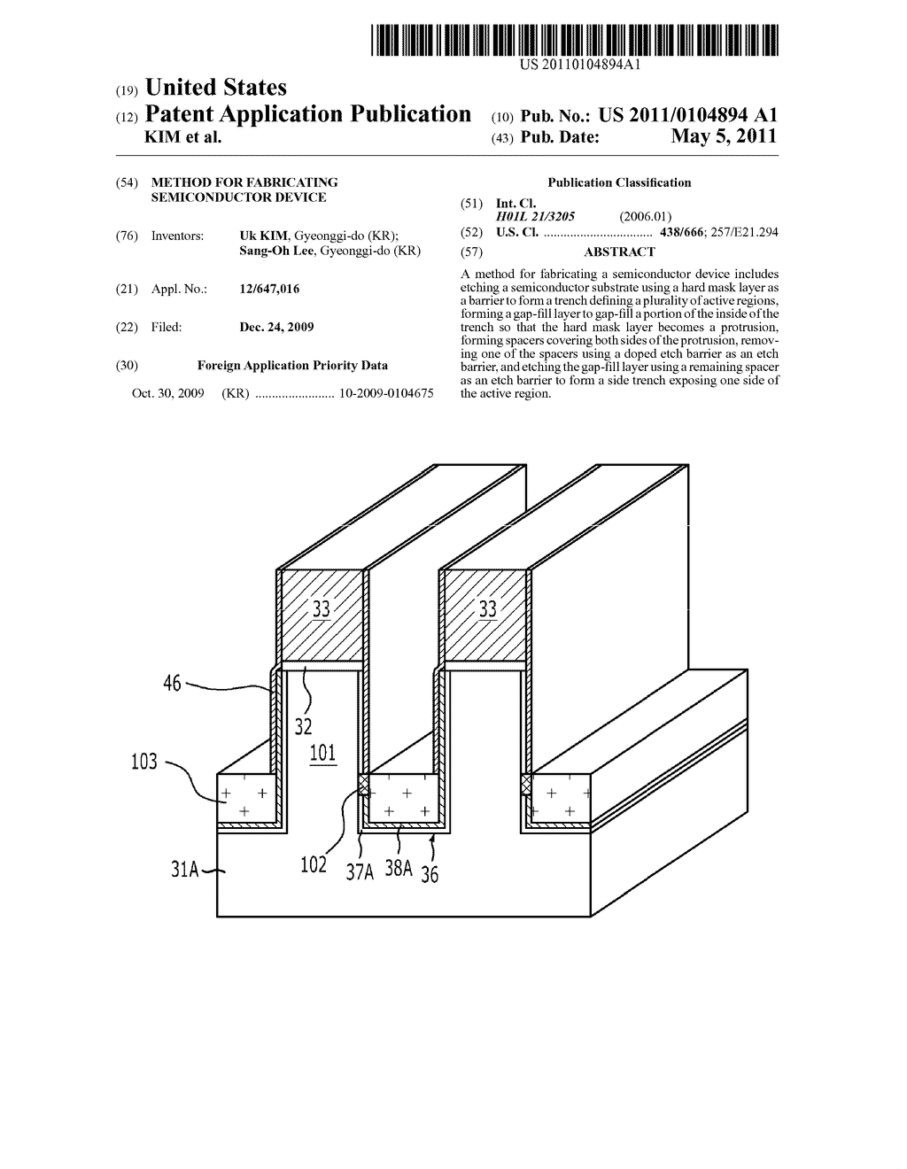 METHOD FOR FABRICATING SEMICONDUCTOR DEVICE - diagram, schematic, and image 01