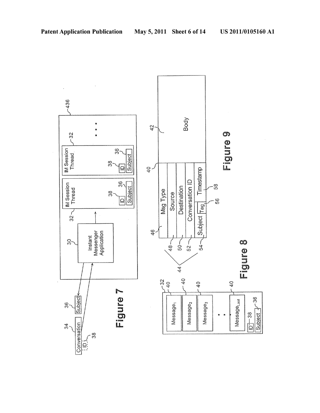 METHOD AND SYSTEM FOR USING SUBJECTS IN INSTANT MESSAGING SESSIONS ON A MOBILE DEVICE - diagram, schematic, and image 07