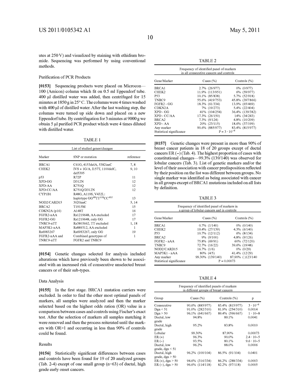 METHOD FOR DETERMINING REDUCED PREDISPOSITION TO CANCER BASED ON GENETIC PROFILE - diagram, schematic, and image 11