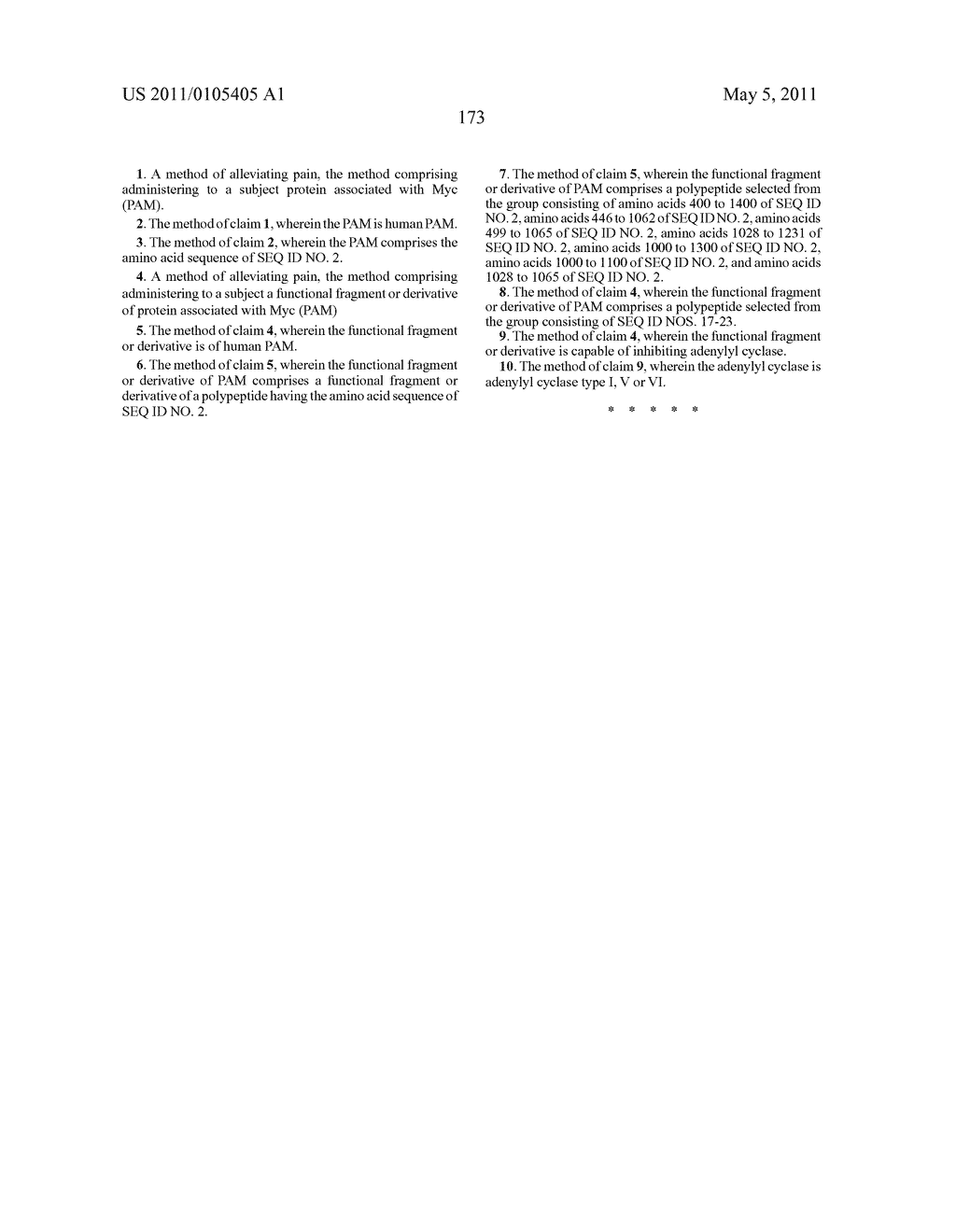 METHOD FOR ALLEVIATING PAIN USING PROTEIN ASSOCIATED WITH MYC AND RELATED COMPOUNDS, AND ASSAYS FOR IDENTIFYING SUCH COMPOUNDS - diagram, schematic, and image 264