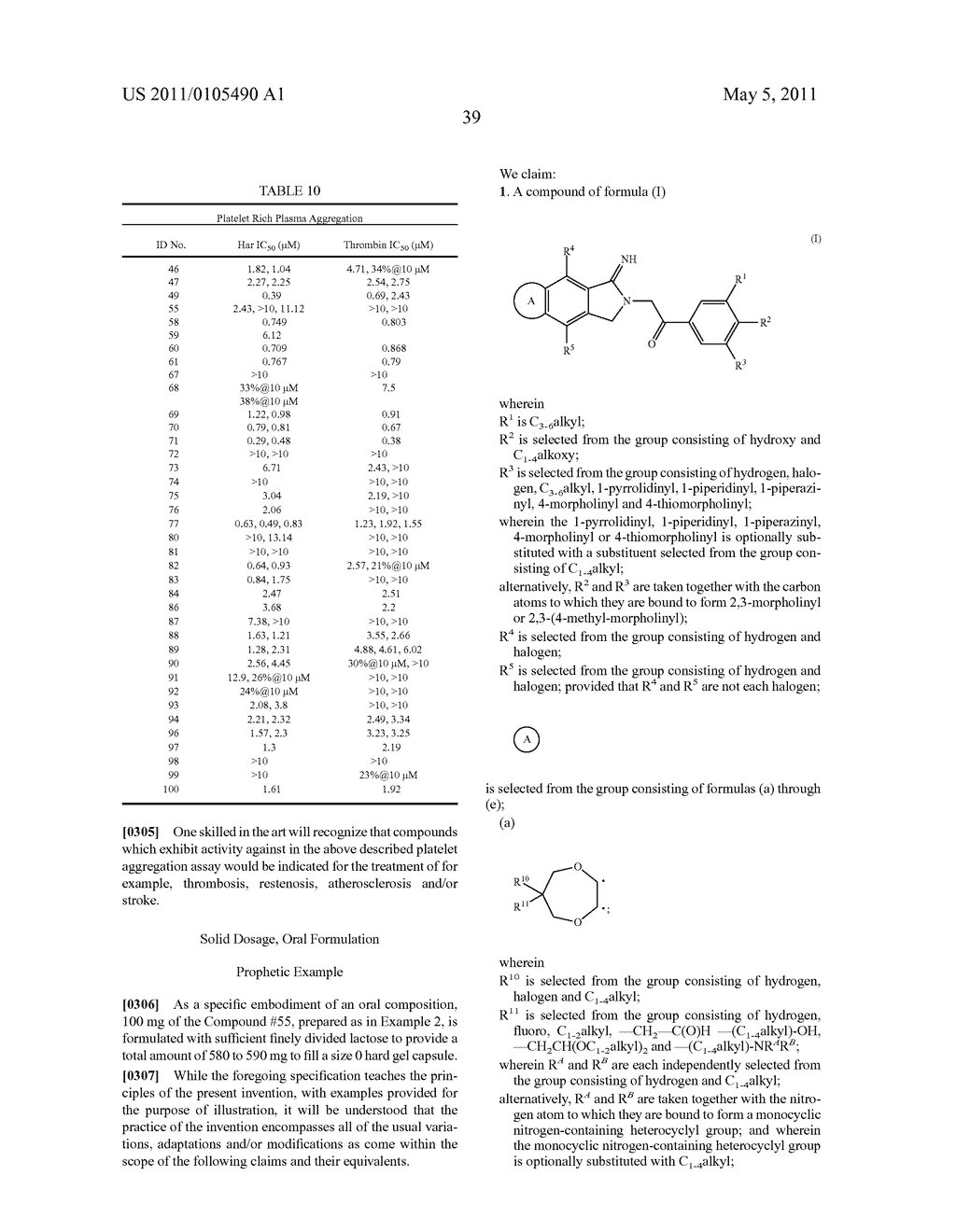 2,3-DIHYDRO-1H-ISOINDOL-1-IMINE DERIVATIVES USEFUL AS THROMBIN PAR-1 RECEPTOR ANTAGONIST - diagram, schematic, and image 40