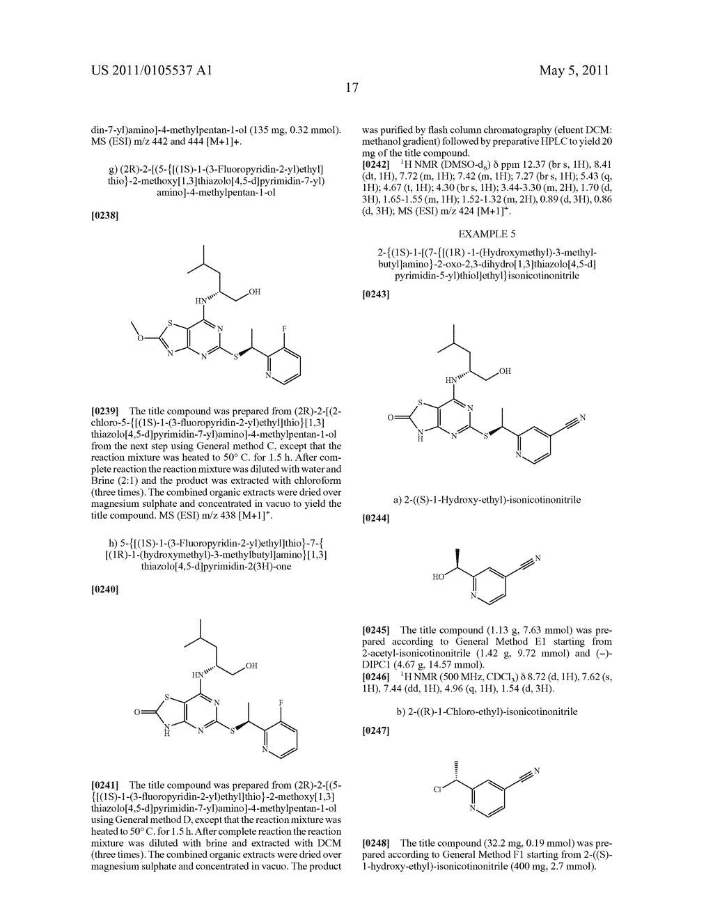 5,7-DISUBSTITUTED THIAZOLO[4,5-D]PYRIMIDINES FOR THE SELECTIVE INHIBITION OF CHEMOKINE RECEPTORS - diagram, schematic, and image 18