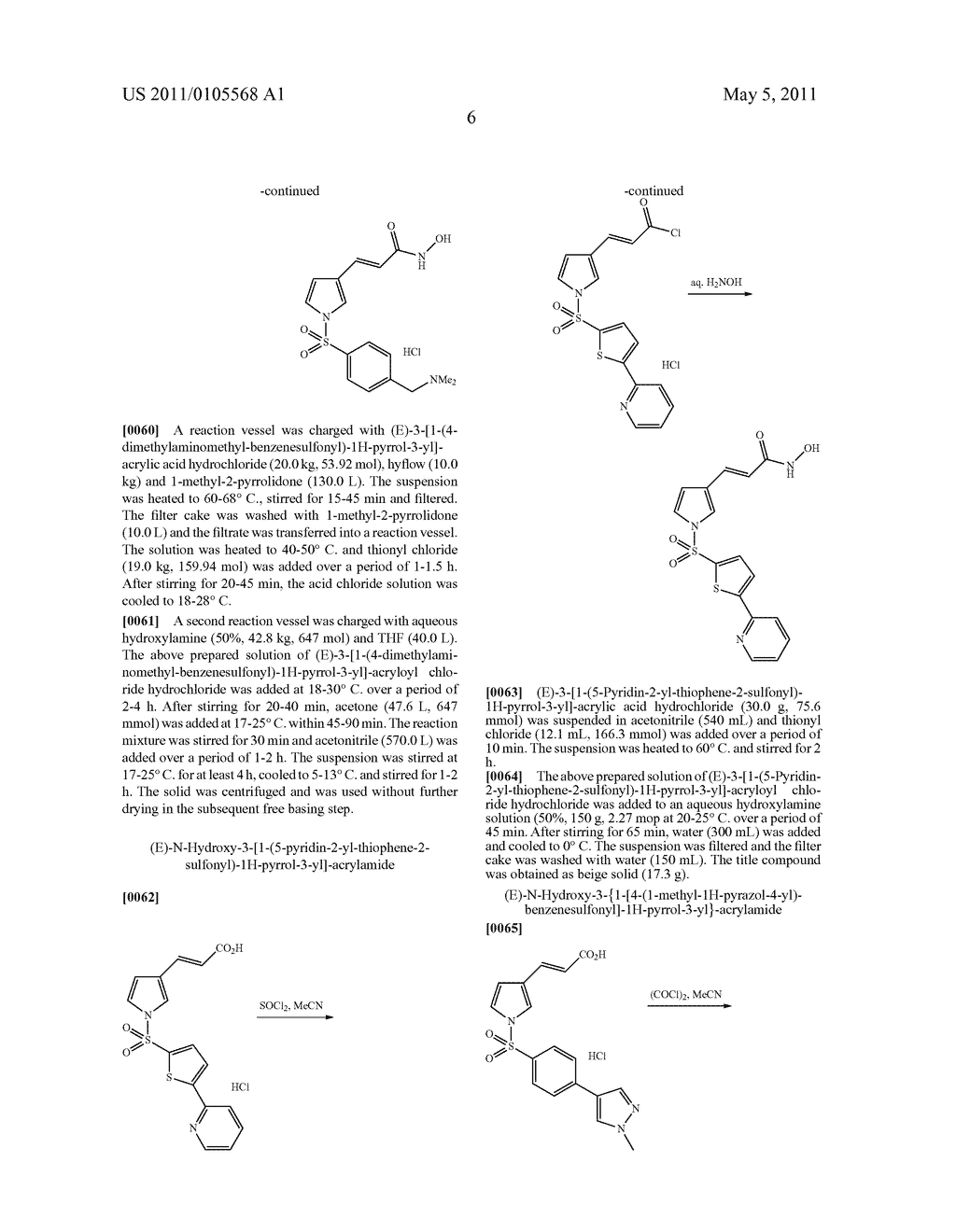 NOVEL METHOD FOR THE PRODUCTION OF SULPHONYLPYRROLES AS HDAC INHIBITORS - diagram, schematic, and image 07