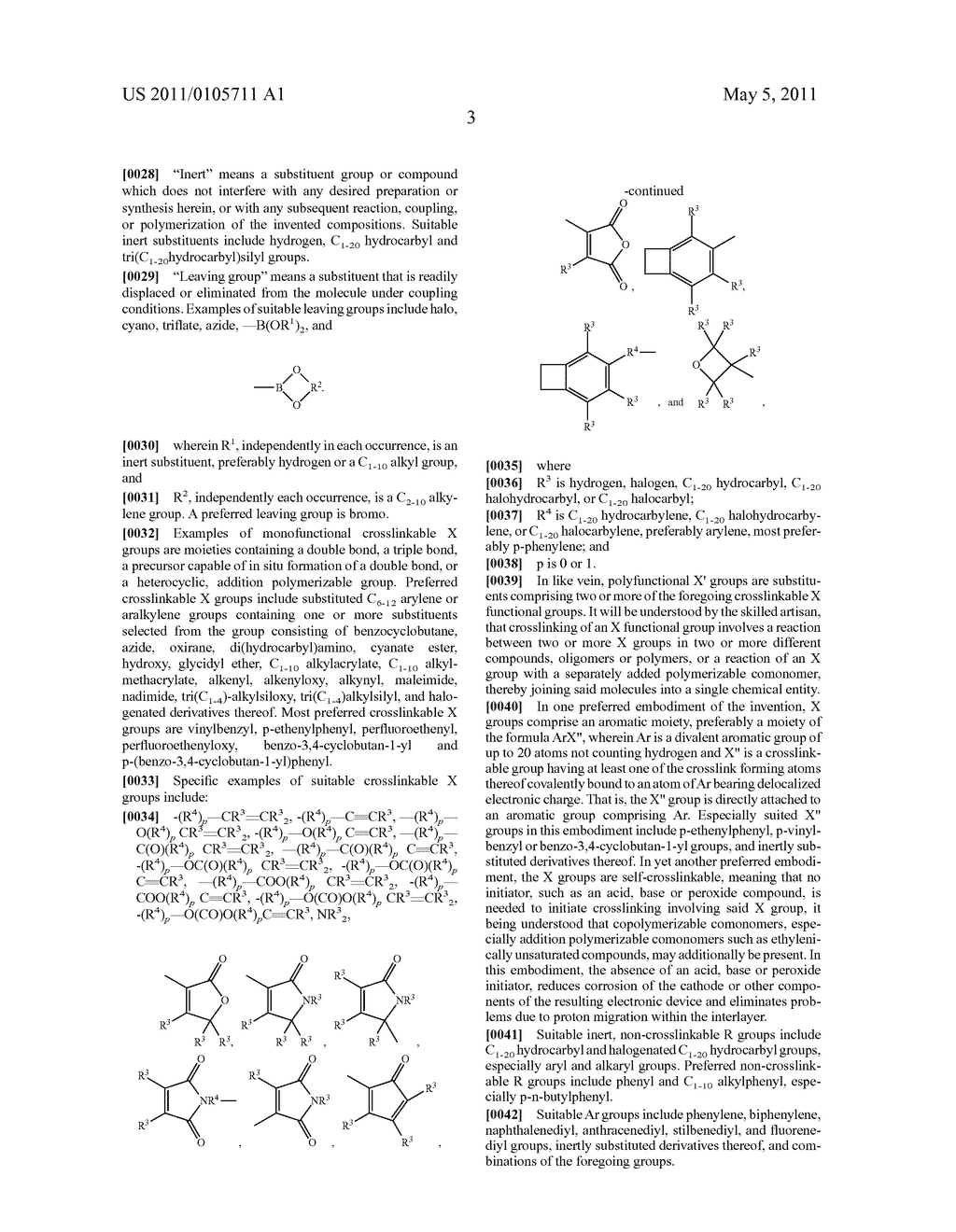 CROSSLINKABLE SUBSTITUTED FLUORENE COMPOUNDS AND CONJUGATED OLIGOMERS OR POLYMERS BASED THEREON - diagram, schematic, and image 04