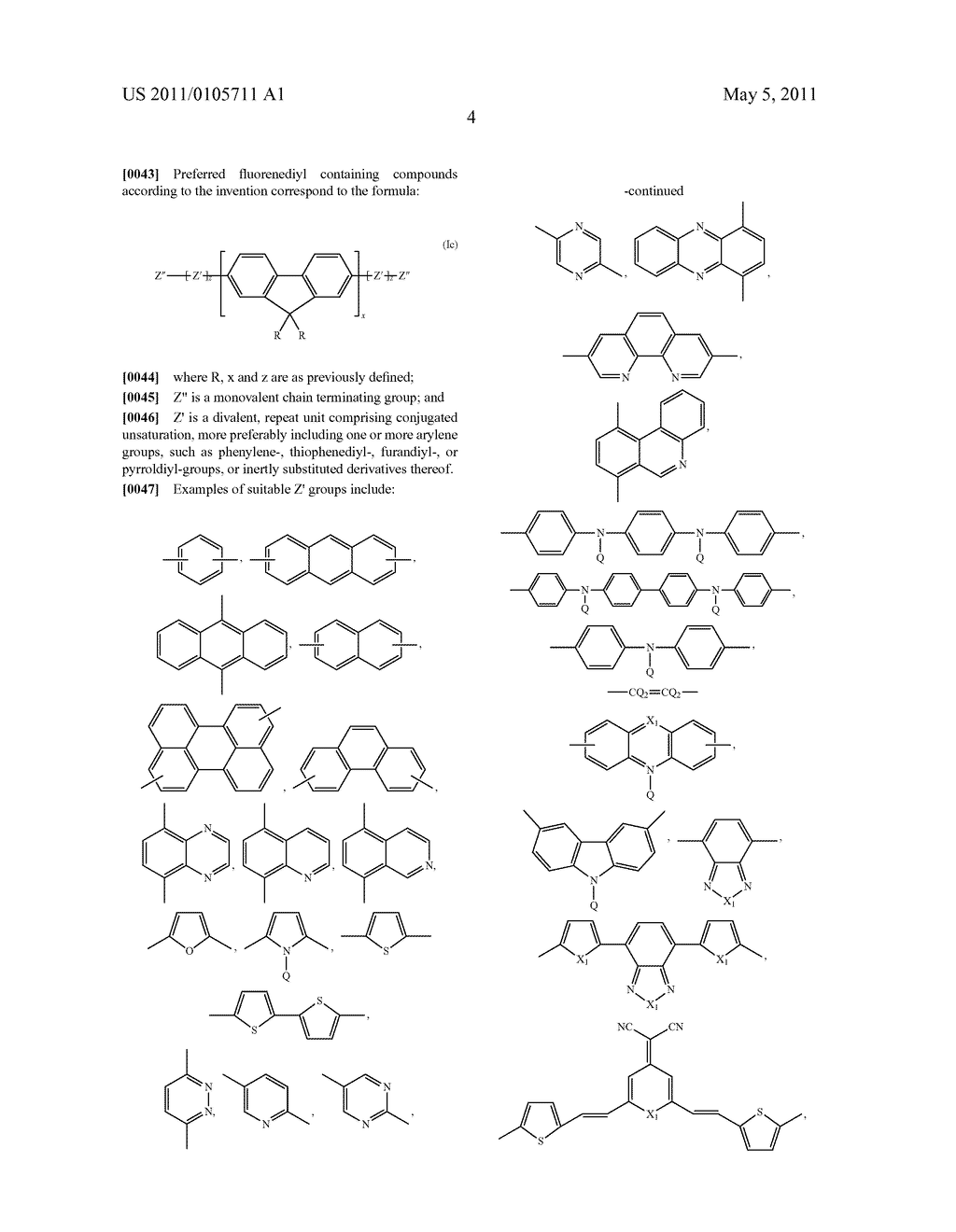 CROSSLINKABLE SUBSTITUTED FLUORENE COMPOUNDS AND CONJUGATED OLIGOMERS OR POLYMERS BASED THEREON - diagram, schematic, and image 05