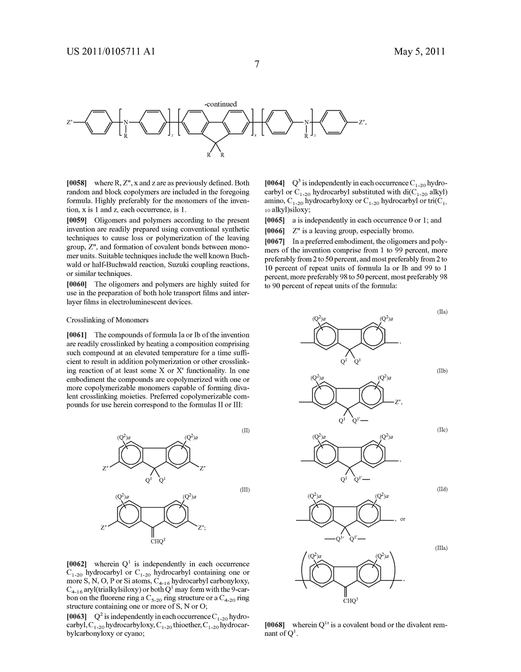 CROSSLINKABLE SUBSTITUTED FLUORENE COMPOUNDS AND CONJUGATED OLIGOMERS OR POLYMERS BASED THEREON - diagram, schematic, and image 08
