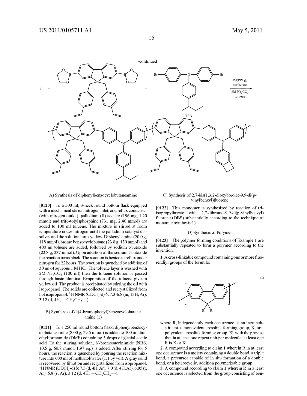 CROSSLINKABLE SUBSTITUTED FLUORENE COMPOUNDS AND CONJUGATED OLIGOMERS OR POLYMERS BASED THEREON - diagram, schematic, and image 16