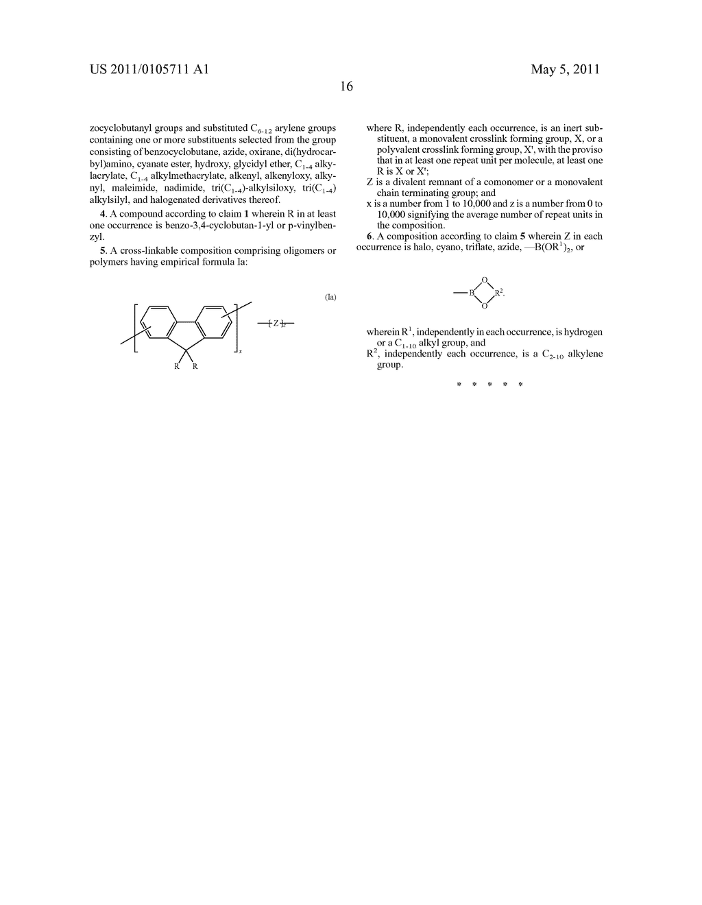 CROSSLINKABLE SUBSTITUTED FLUORENE COMPOUNDS AND CONJUGATED OLIGOMERS OR POLYMERS BASED THEREON - diagram, schematic, and image 17