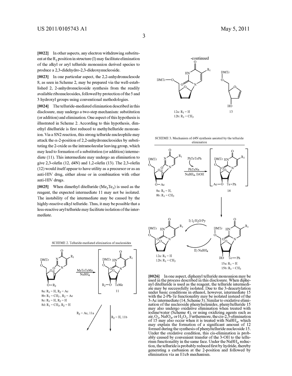 IMPROVED METHOD AND PROCESS FOR SYNTHESIS OF 2',3'-DIDEHYDRO-2',3'-DIDEOXYNUCLEOSIDES - diagram, schematic, and image 04