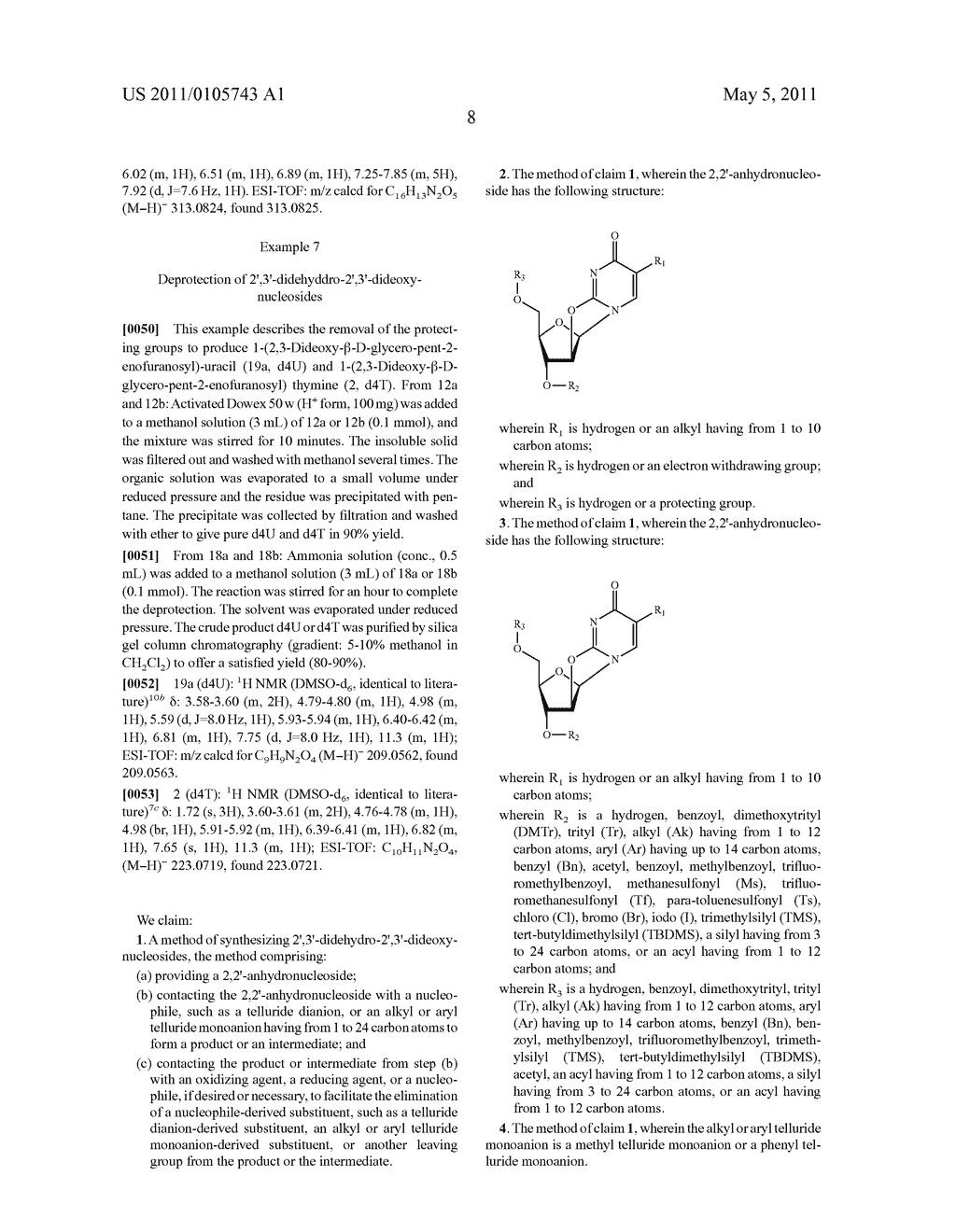 IMPROVED METHOD AND PROCESS FOR SYNTHESIS OF 2',3'-DIDEHYDRO-2',3'-DIDEOXYNUCLEOSIDES - diagram, schematic, and image 09