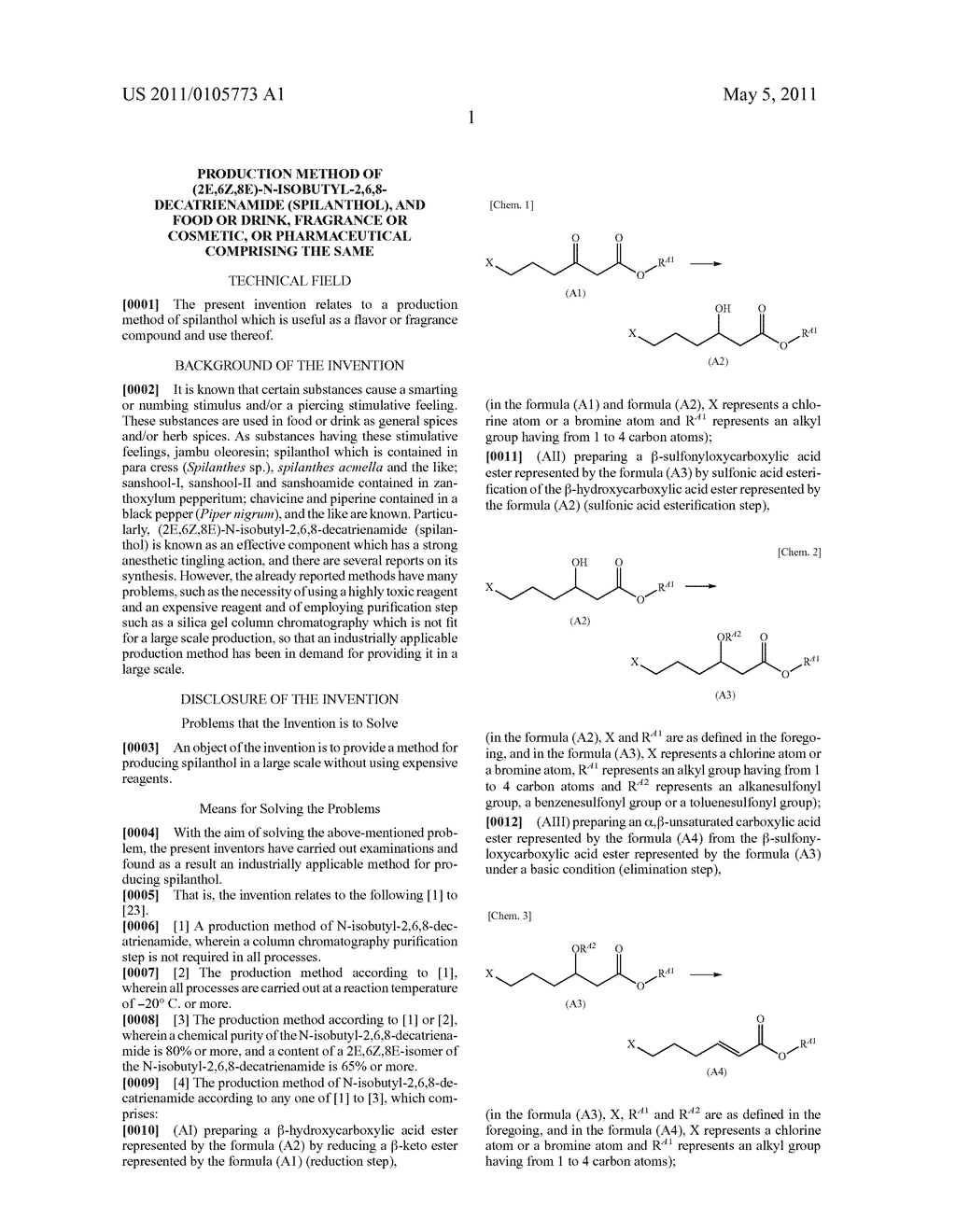 PRODUCTION METHOD OF (2E,6Z,8E)-N-ISOBUTYL-2,6,8-DECATRIENAMIDE (SPILANTHOL), AND FOOD OR DRINK, FRAGRANCE OR COSMETIC, OR PHARMACEUTICAL COMPRISING THE SAME - diagram, schematic, and image 02