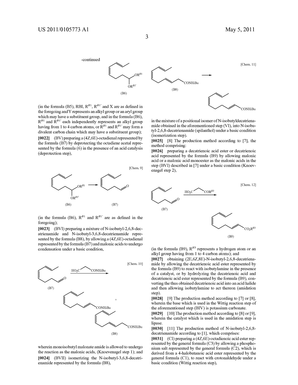 PRODUCTION METHOD OF (2E,6Z,8E)-N-ISOBUTYL-2,6,8-DECATRIENAMIDE (SPILANTHOL), AND FOOD OR DRINK, FRAGRANCE OR COSMETIC, OR PHARMACEUTICAL COMPRISING THE SAME - diagram, schematic, and image 04