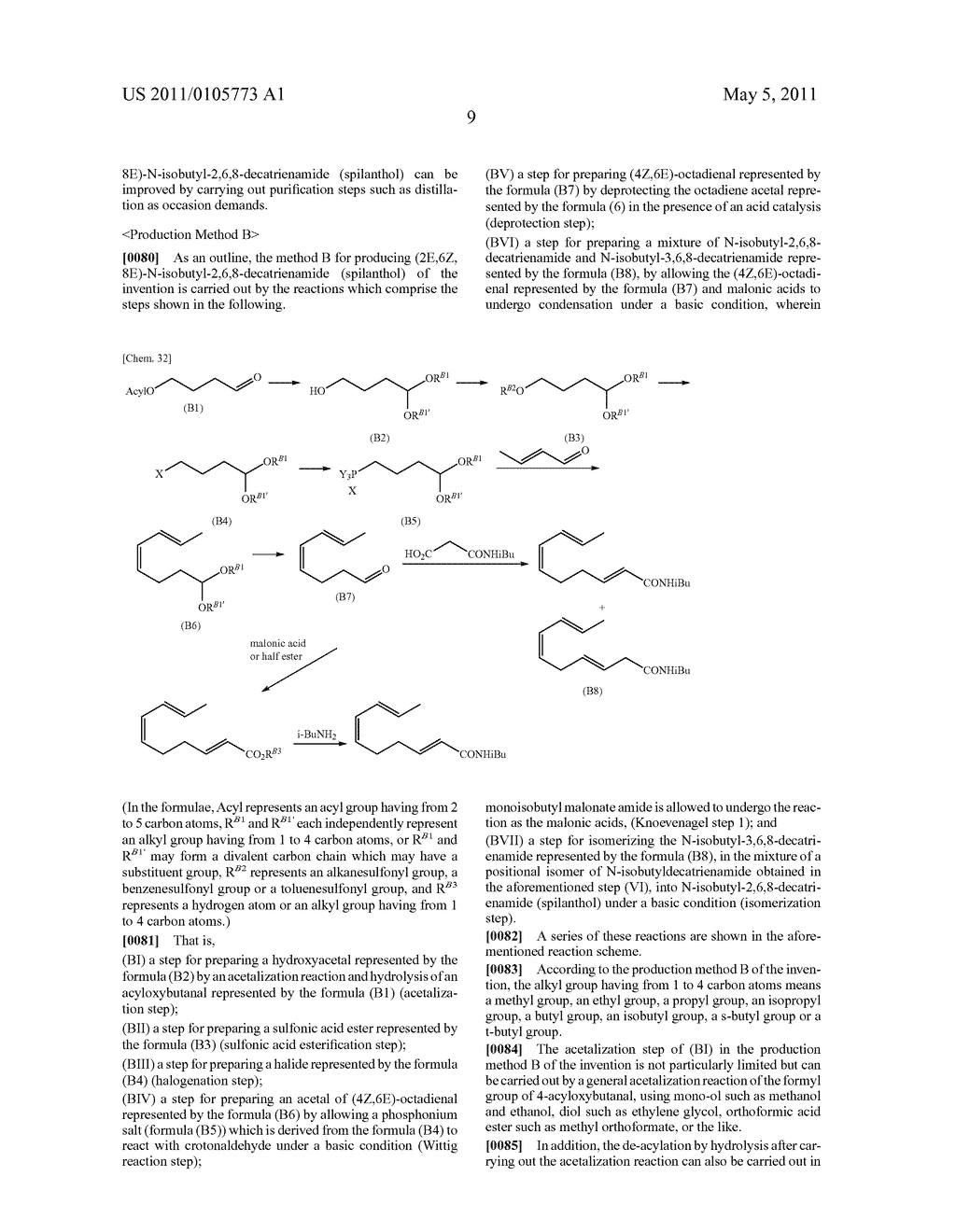 PRODUCTION METHOD OF (2E,6Z,8E)-N-ISOBUTYL-2,6,8-DECATRIENAMIDE (SPILANTHOL), AND FOOD OR DRINK, FRAGRANCE OR COSMETIC, OR PHARMACEUTICAL COMPRISING THE SAME - diagram, schematic, and image 10