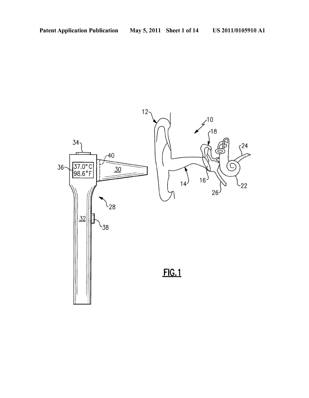 THERMOMETER FOR DETERMINING THE TEMPERATURE OF AN ANIMAL'S EAR DRUM AND METHOD OF USING THE SAME - diagram, schematic, and image 02