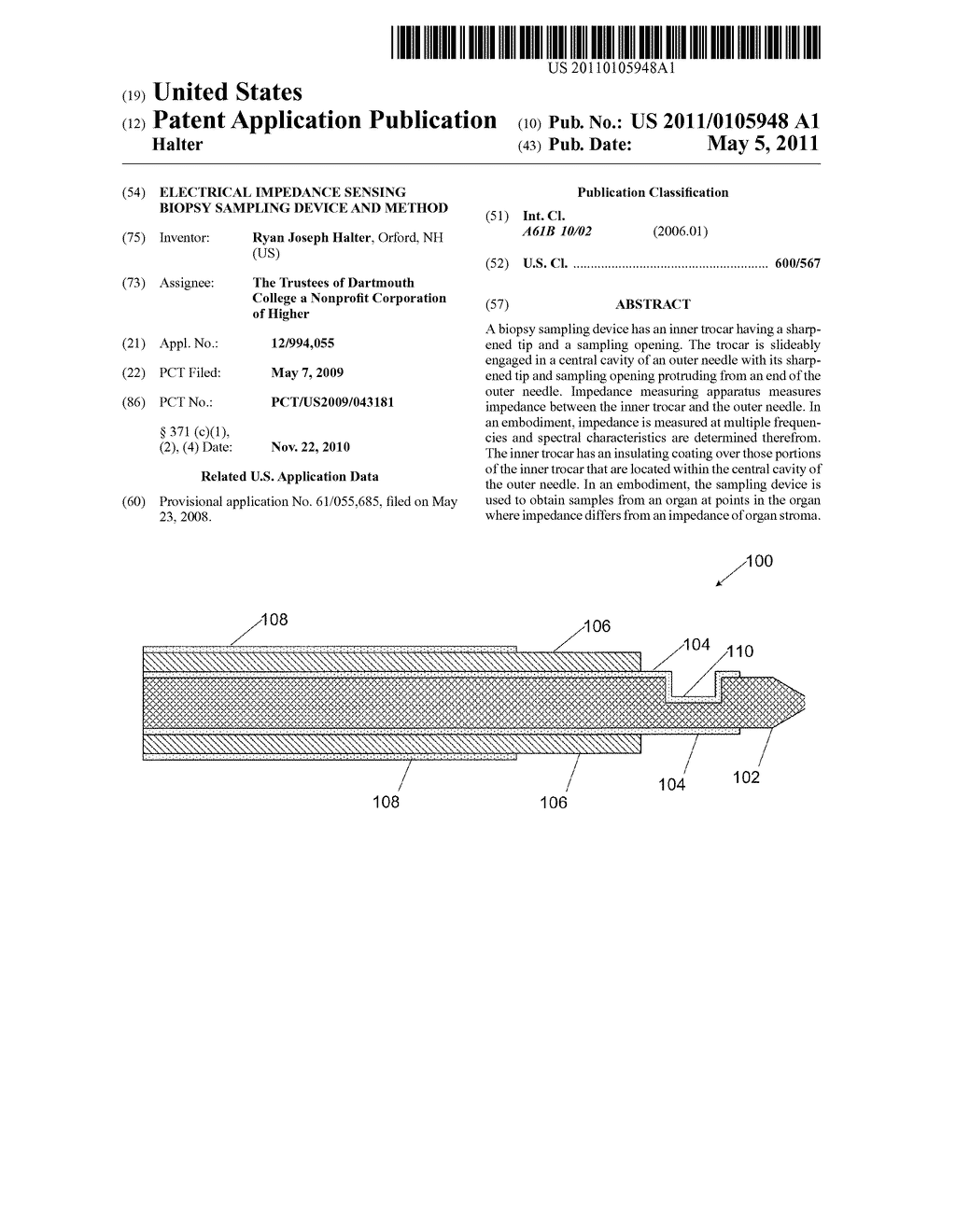 Electrical Impedance Sensing Biopsy Sampling Device And Method - diagram, schematic, and image 01