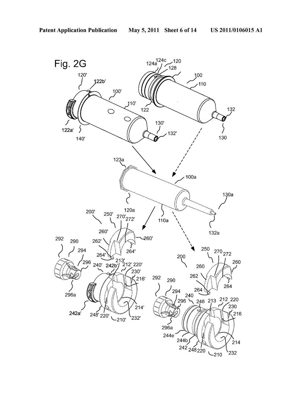 SYRINGE ASSEMBLIES, METHODS OF FORMING SYRINGE ASSEMBLIES AND ADAPTERS FOR FORMING SYRINGE ASSEMBLIES - diagram, schematic, and image 07