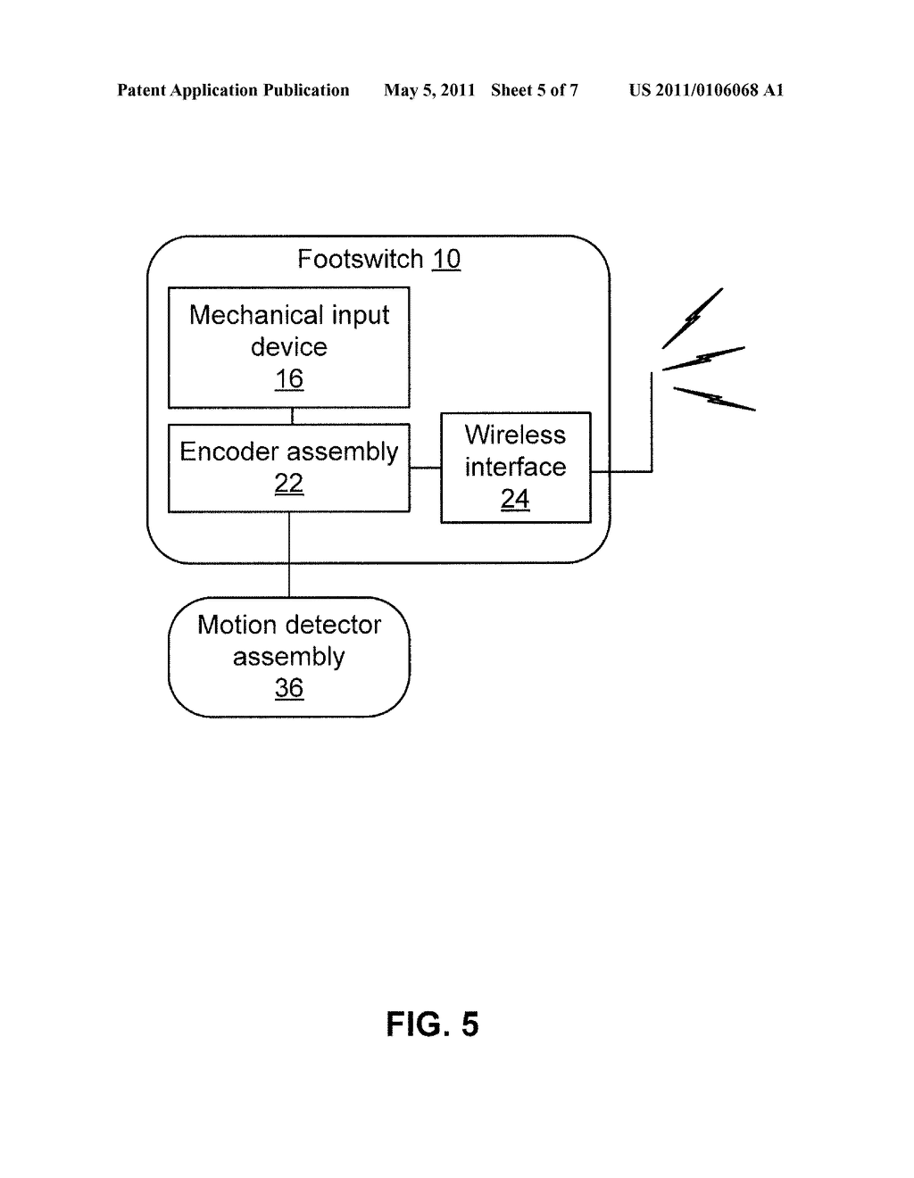 FOOTSWITCH OPERABLE TO CONTROL A SURGICAL SYSTEM - diagram, schematic, and image 06