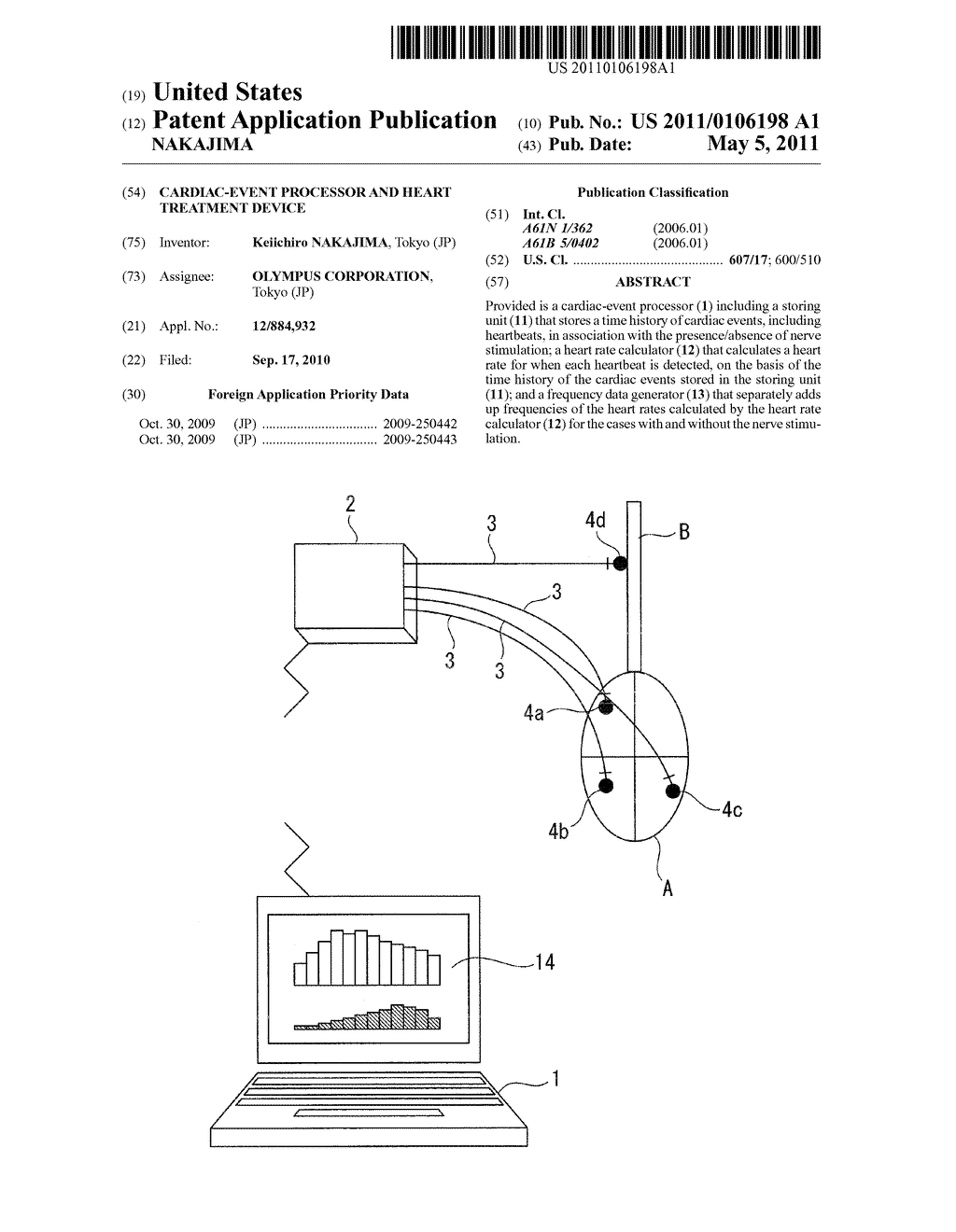 CARDIAC-EVENT PROCESSOR AND HEART TREATMENT DEVICE - diagram, schematic, and image 01