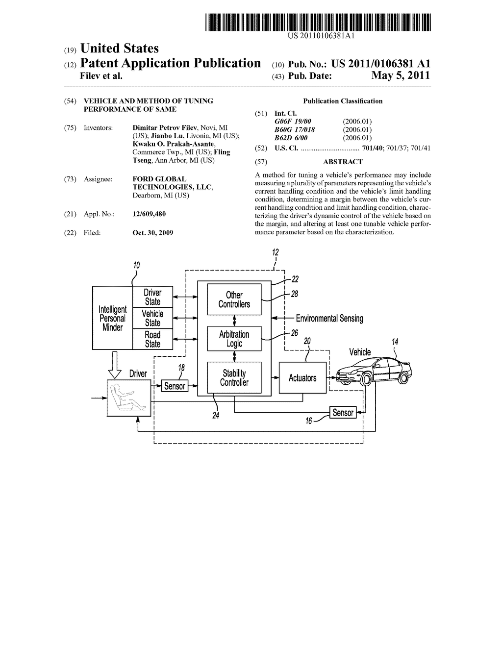 VEHICLE AND METHOD OF TUNING PERFORMANCE OF SAME - diagram, schematic, and image 01