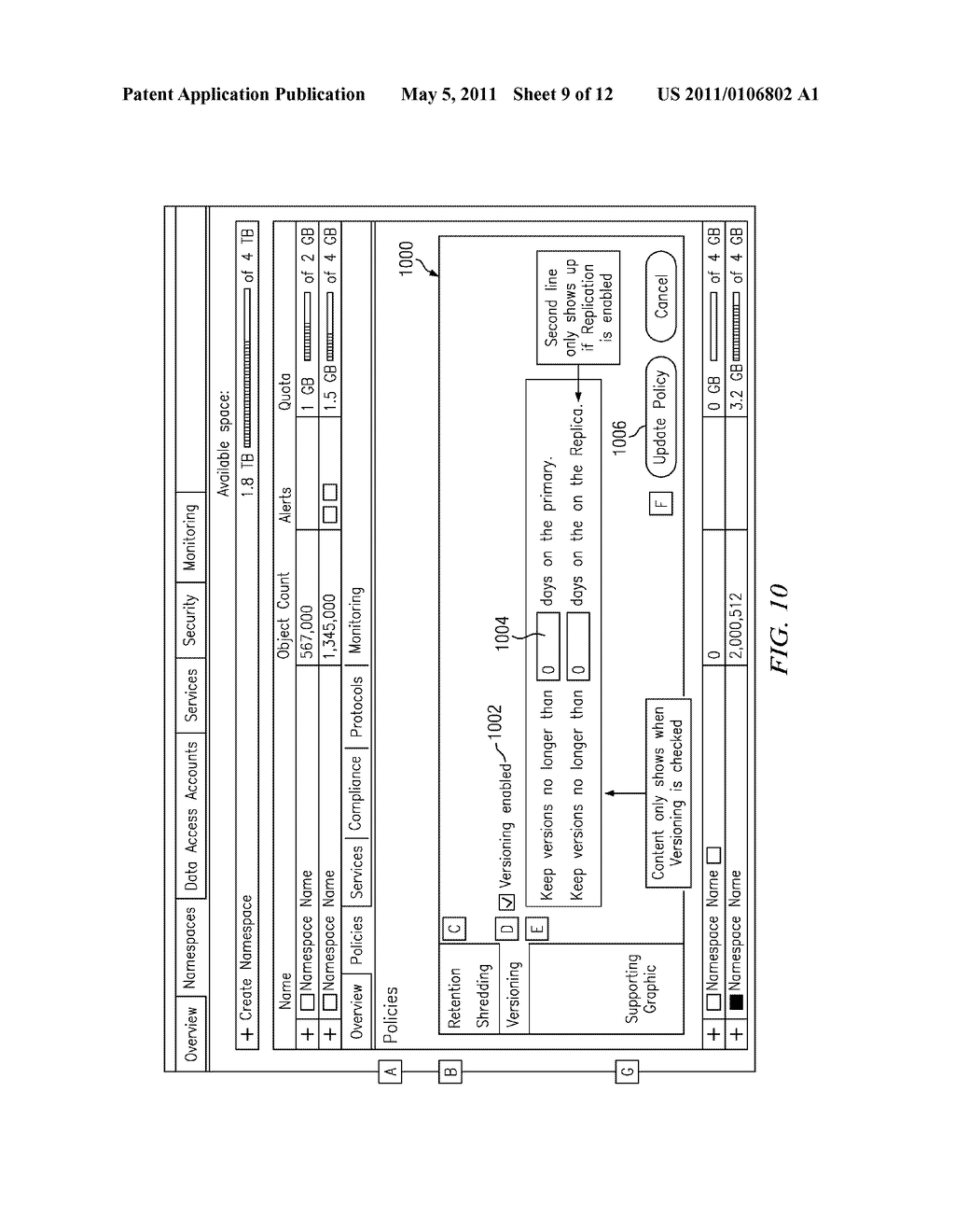 Fixed content storage within a partitioned content platform using namespaces - diagram, schematic, and image 10