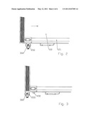 DEVICE FOR RESTRAINING AND GUIDING A ROOFING MODULE OF A SWIMMING POOL SHELTER AND SWIMMING POOL SHELTER EMPLOYING SUCH A DEVICE diagram and image