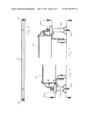 DEVICE FOR RESTRAINING AND GUIDING A ROOFING MODULE OF A SWIMMING POOL SHELTER AND SWIMMING POOL SHELTER EMPLOYING SUCH A DEVICE diagram and image