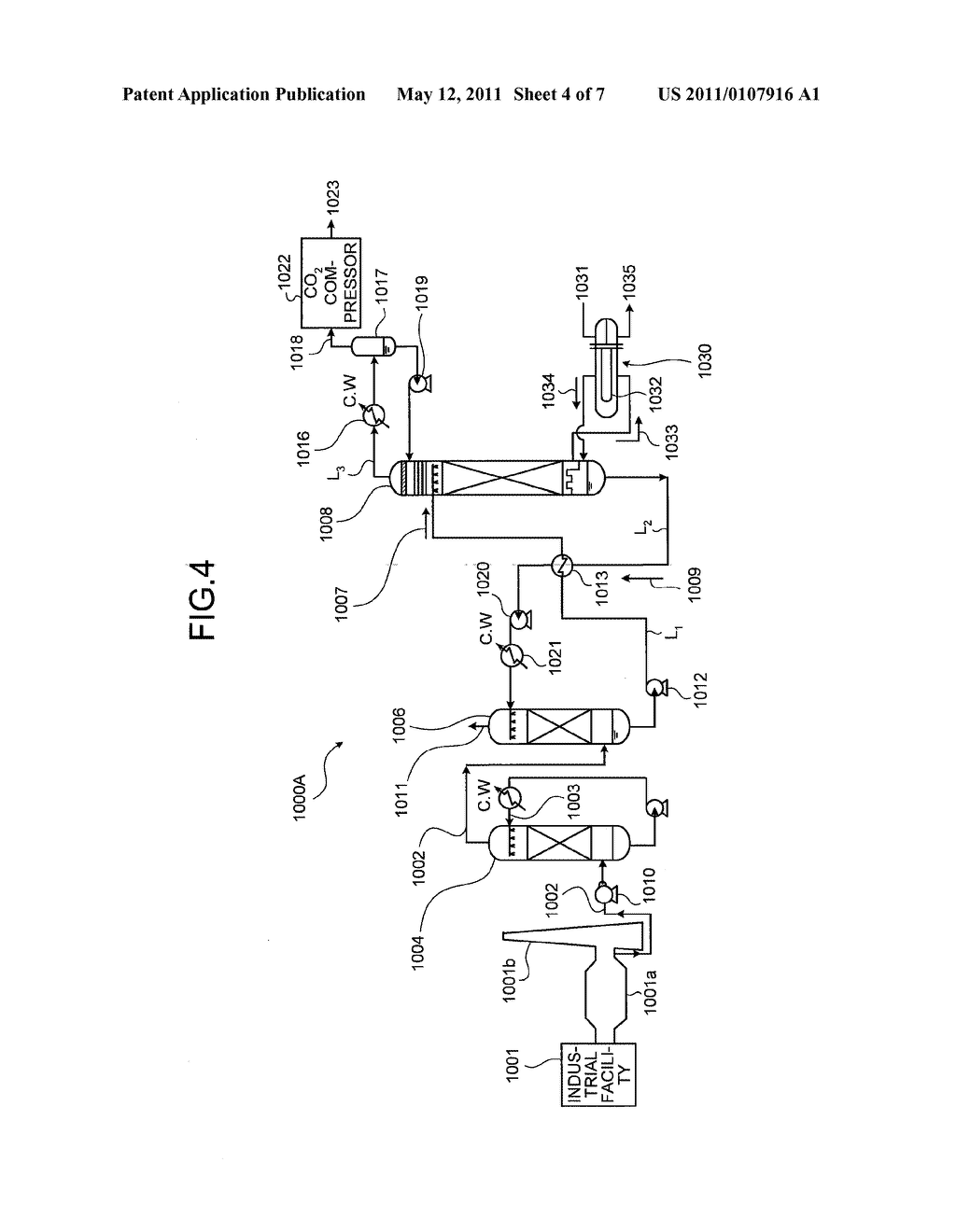 SYSTEM FOR RECOVERING CARBON DIOXIDE FROM FLUE GAS - diagram, schematic, and image 05