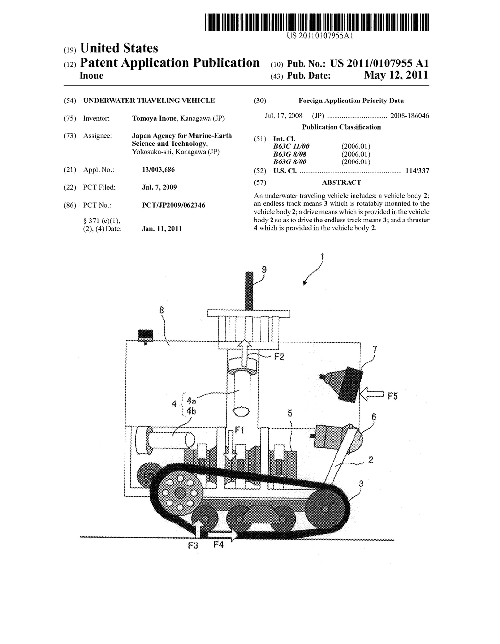 UNDERWATER TRAVELING VEHICLE - diagram, schematic, and image 01